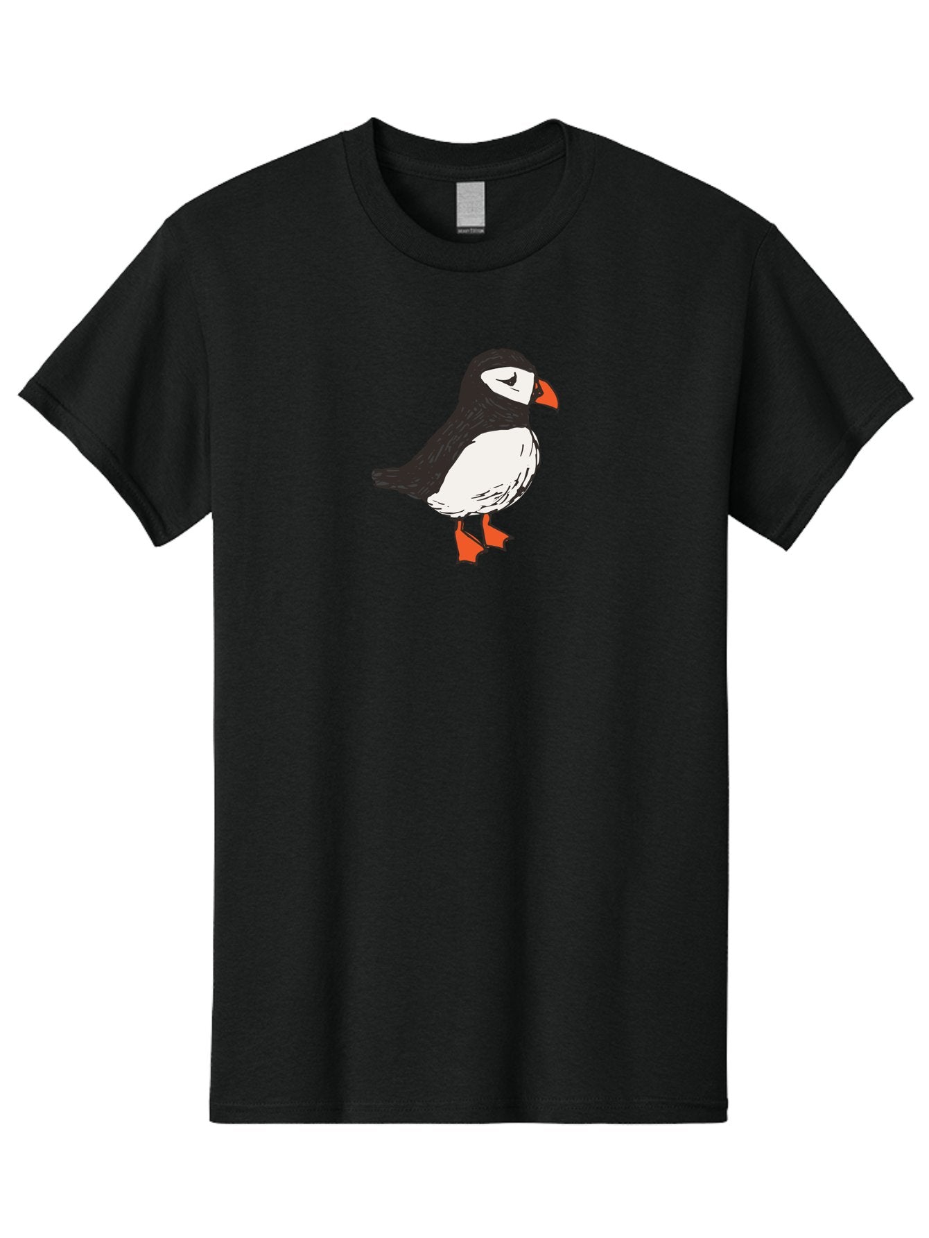 Puffin Men'S Graphic Tee, 100% Cotton, Comfortable Casual Summer Wear, Machine Washable, Cartoon Puffin, Black And White Bird, Orange Beak, Orange Feet, Seabird, Wildlife Illustration, Cute Animal, Hand-Drawn Art Aab057 8
