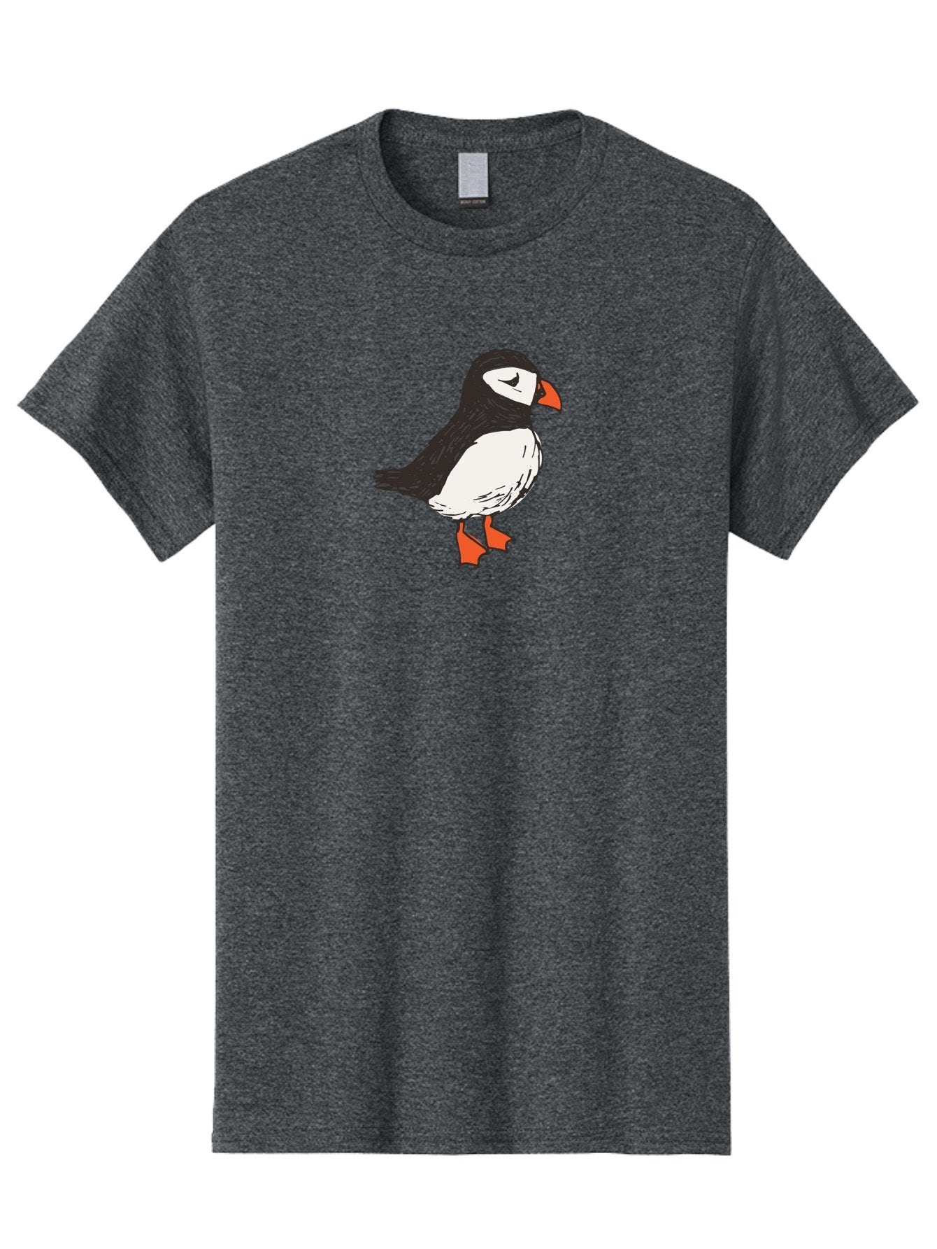 Puffin Men'S Graphic Tee, 100% Cotton, Comfortable Casual Summer Wear, Machine Washable, Cartoon Puffin, Black And White Bird, Orange Beak, Orange Feet, Seabird, Wildlife Illustration, Cute Animal, Hand-Drawn Art Aab057 10