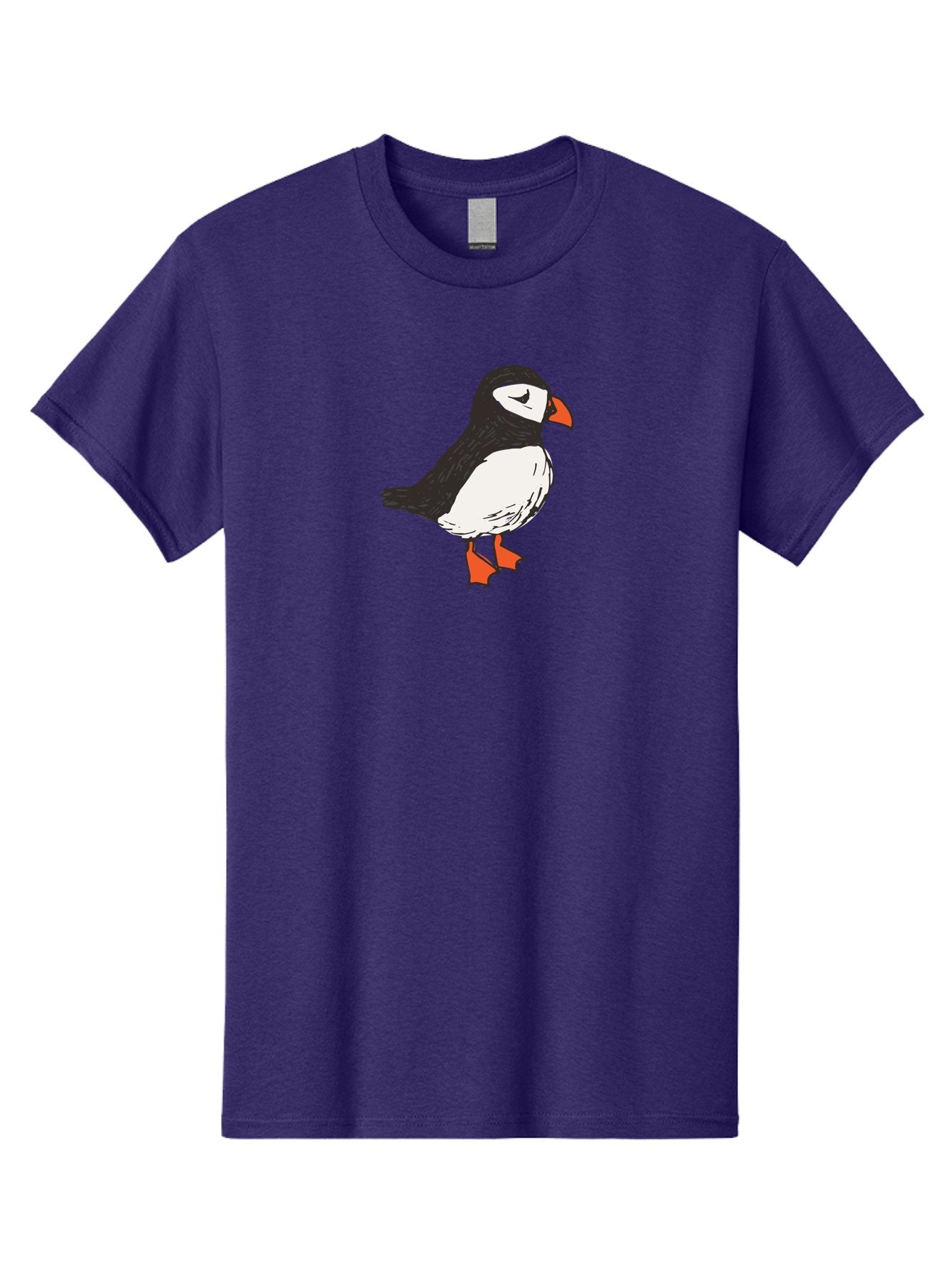 Puffin Men'S Graphic Tee, 100% Cotton, Comfortable Casual Summer Wear, Machine Washable, Cartoon Puffin, Black And White Bird, Orange Beak, Orange Feet, Seabird, Wildlife Illustration, Cute Animal, Hand-Drawn Art Aab057 12