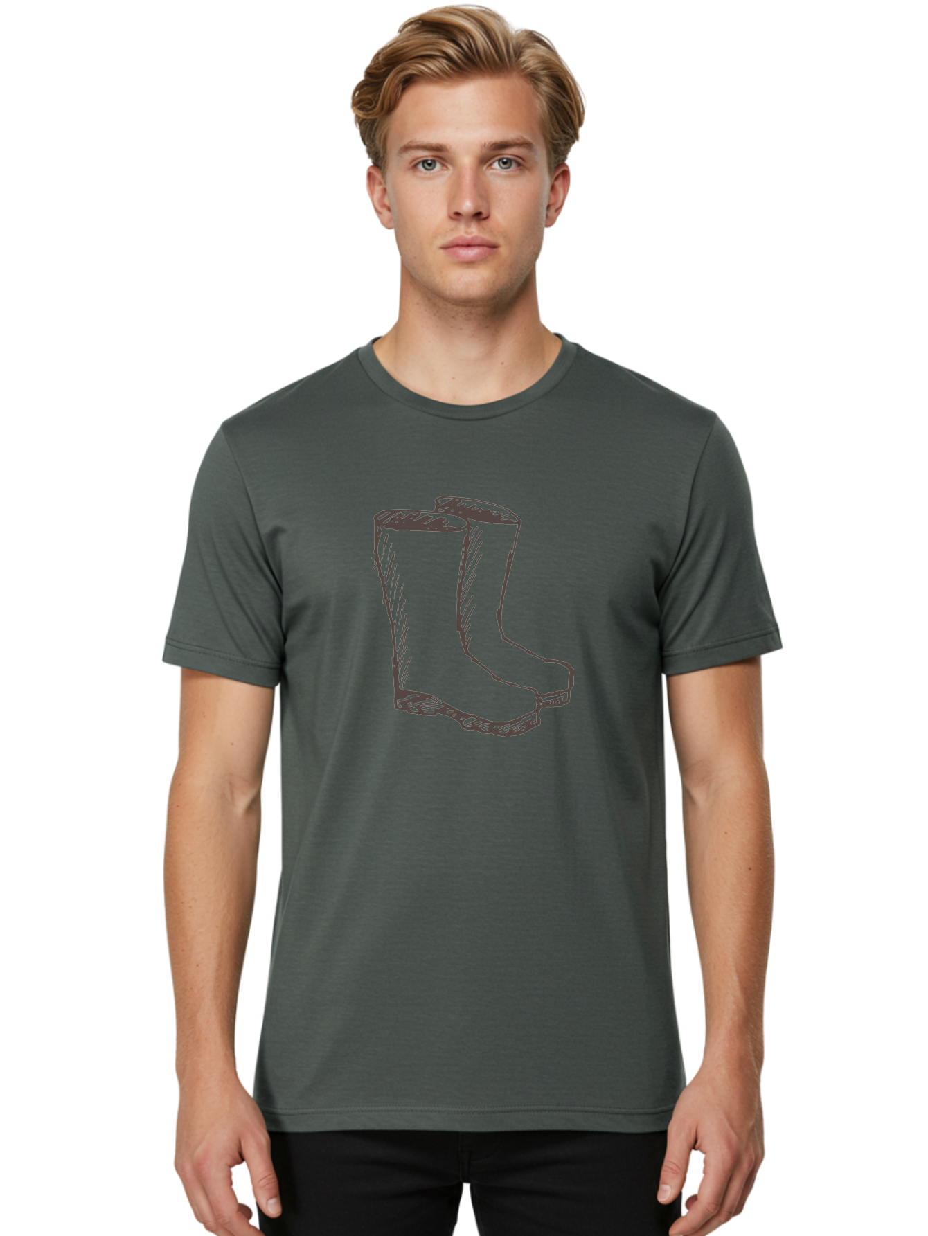Rain-Boots Men'S Graphic Tee, 100% Cotton, Comfortable Casual Summer Wear, Machine Washable, Rubber Boots, Knee-High Boots, Waterproof Footwear, Outdoor Gear, Rainy Day Accessories, Gardening Boots Aab060 4