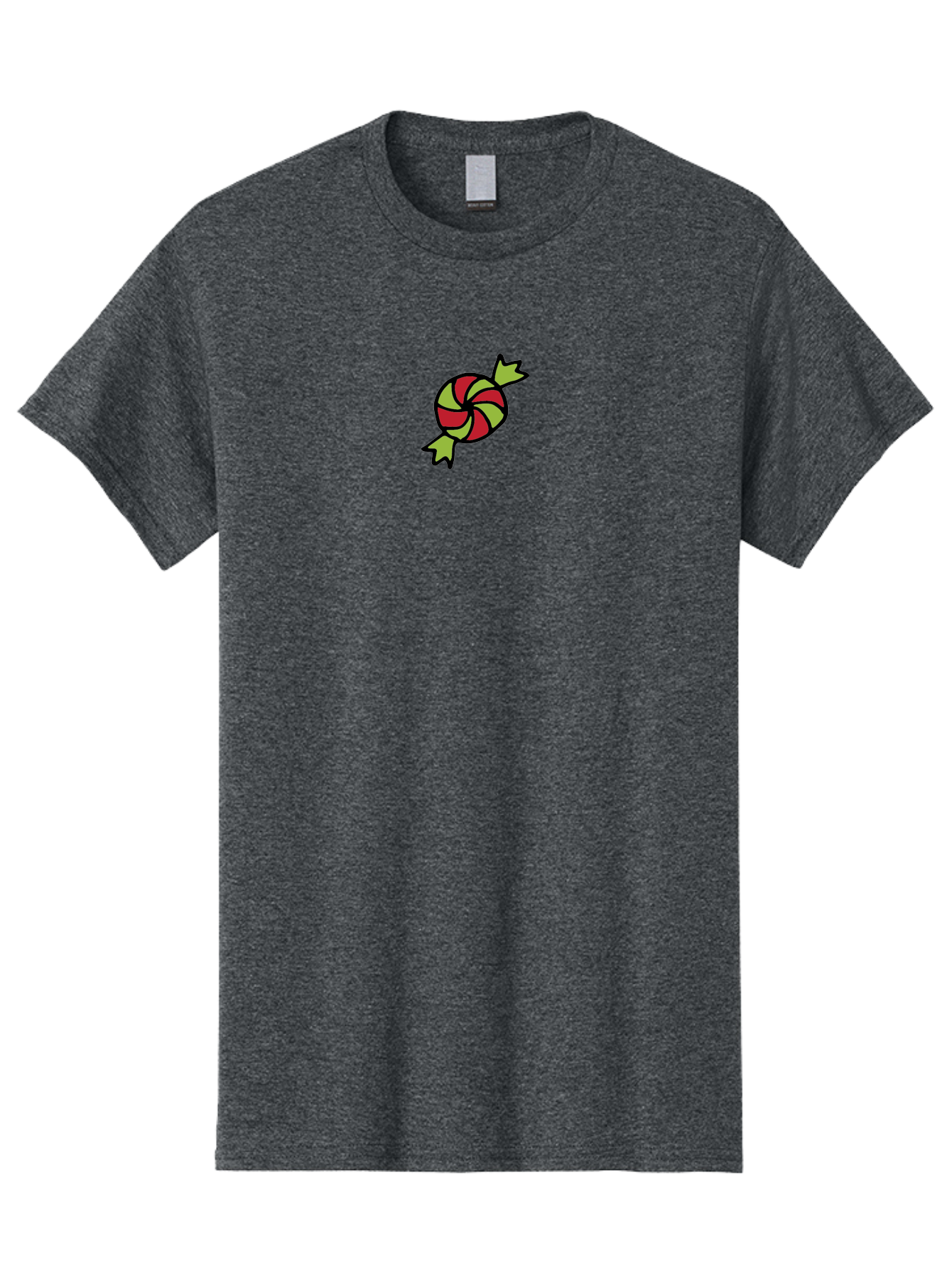 Red-And-Green-Swirled-Lollipop Men'S Graphic Tee, 100% Cotton, Comfortable Casual Summer Wear, Machine Washable, Colorful Candy, Red And Green Swirls, Wrapped Candy, Sweet Treat, Cartoon Style, Whimsical Design, Playful Illustration Aab062 7