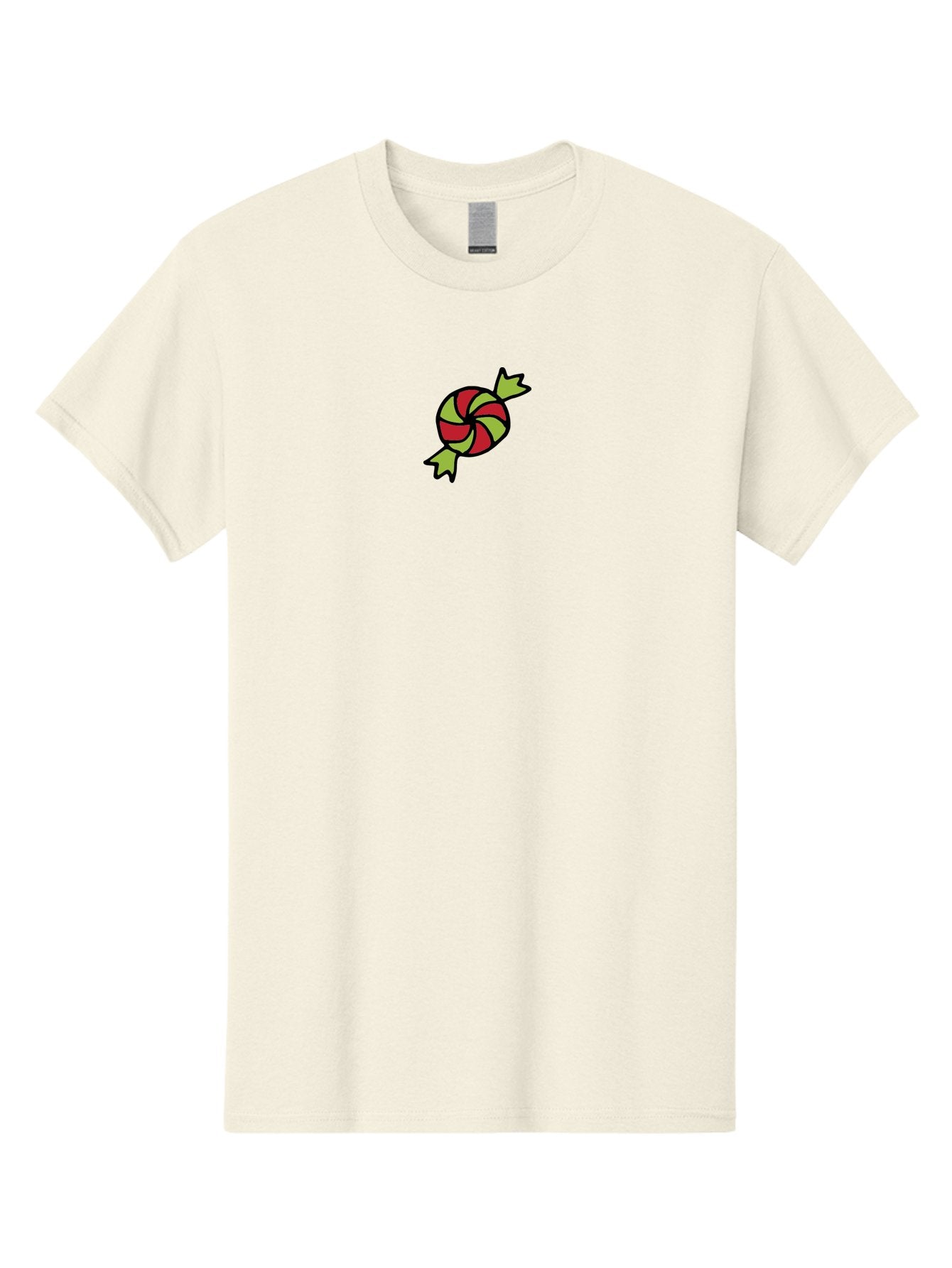 Red-And-Green-Swirled-Lollipop Men'S Graphic Tee, 100% Cotton, Comfortable Casual Summer Wear, Machine Washable, Colorful Candy, Red And Green Swirls, Wrapped Candy, Sweet Treat, Cartoon Style, Whimsical Design, Playful Illustration Aab062 10