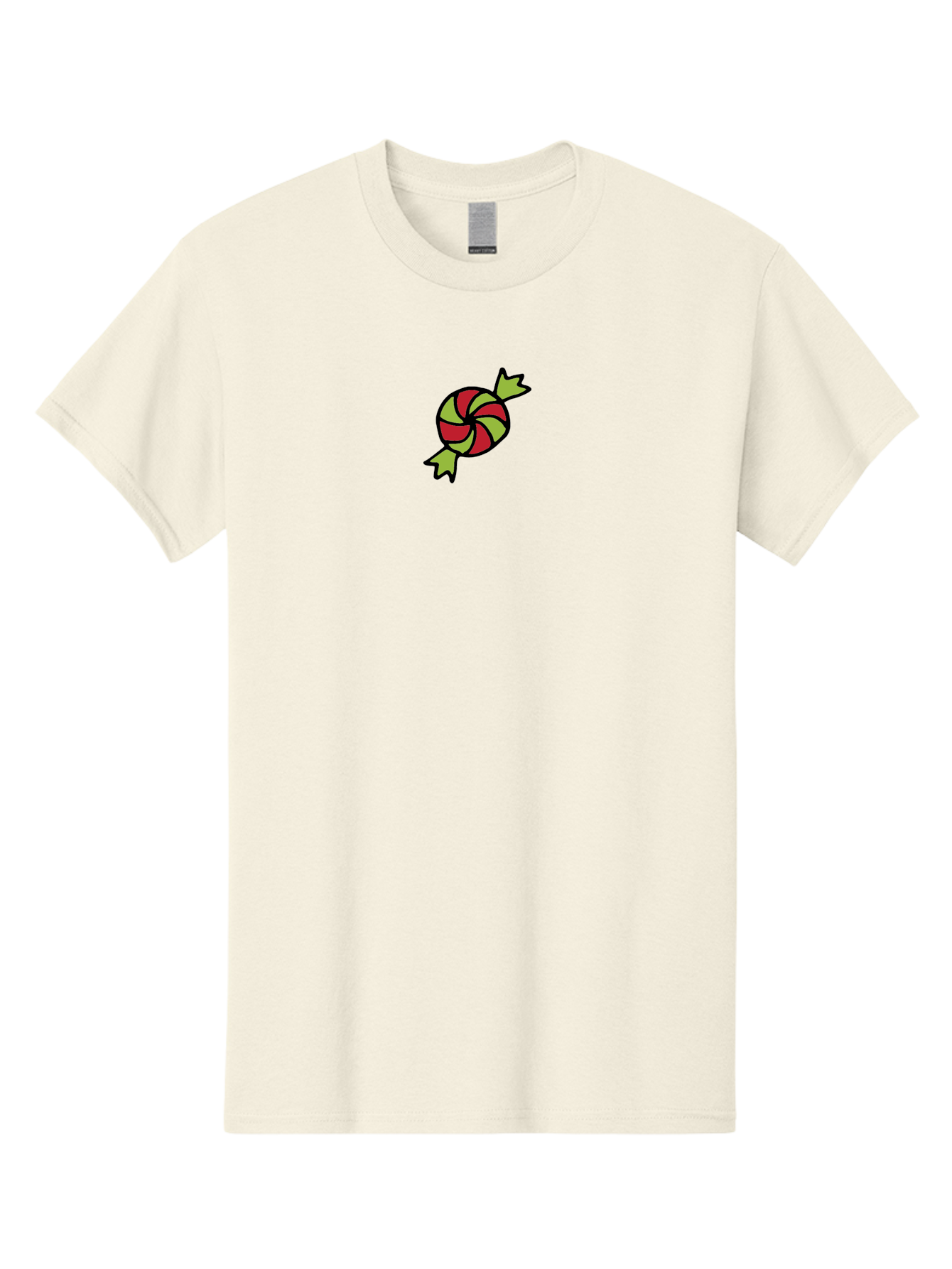 Red-And-Green-Swirled-Lollipop Men'S Graphic Tee, 100% Cotton, Comfortable Casual Summer Wear, Machine Washable, Colorful Candy, Red And Green Swirls, Wrapped Candy, Sweet Treat, Cartoon Style, Whimsical Design, Playful Illustration Aab062 17