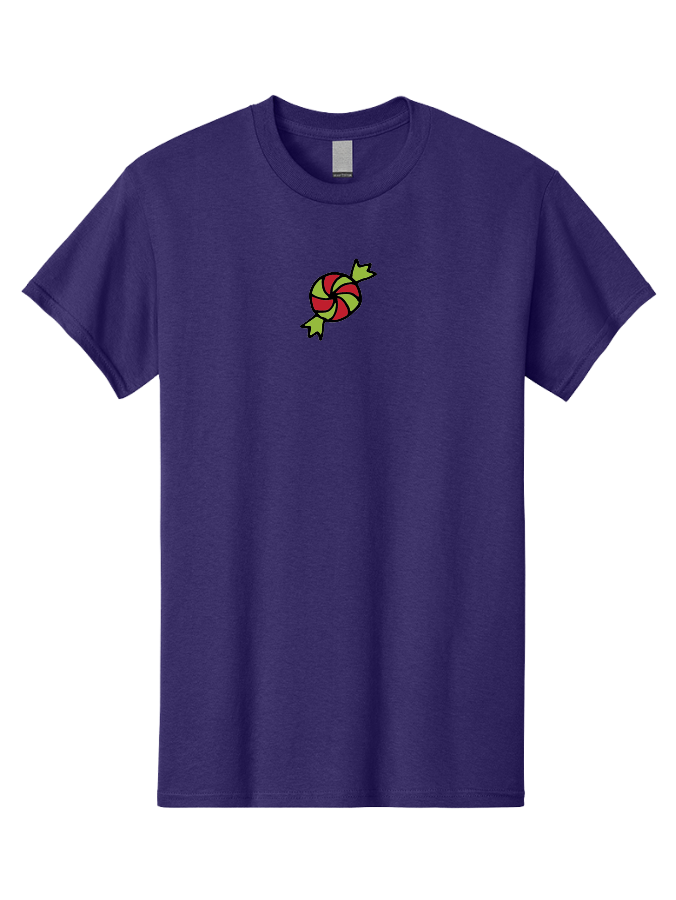 Red-And-Green-Swirled-Lollipop Men'S Graphic Tee, 100% Cotton, Comfortable Casual Summer Wear, Machine Washable, Colorful Candy, Red And Green Swirls, Wrapped Candy, Sweet Treat, Cartoon Style, Whimsical Design, Playful Illustration Aab062 21