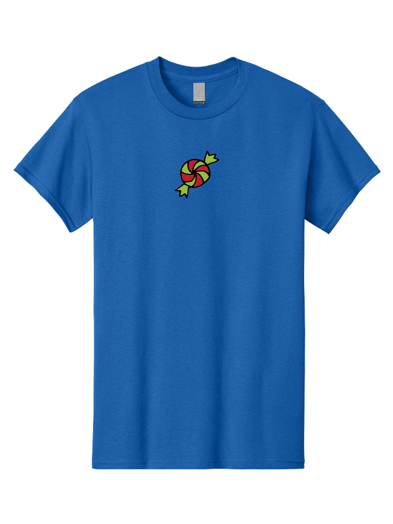 Red-And-Green-Swirled-Lollipop Men'S Graphic Tee, 100% Cotton, Comfortable Casual Summer Wear, Machine Washable, Colorful Candy, Red And Green Swirls, Wrapped Candy, Sweet Treat, Cartoon Style, Whimsical Design, Playful Illustration Aab062 25
