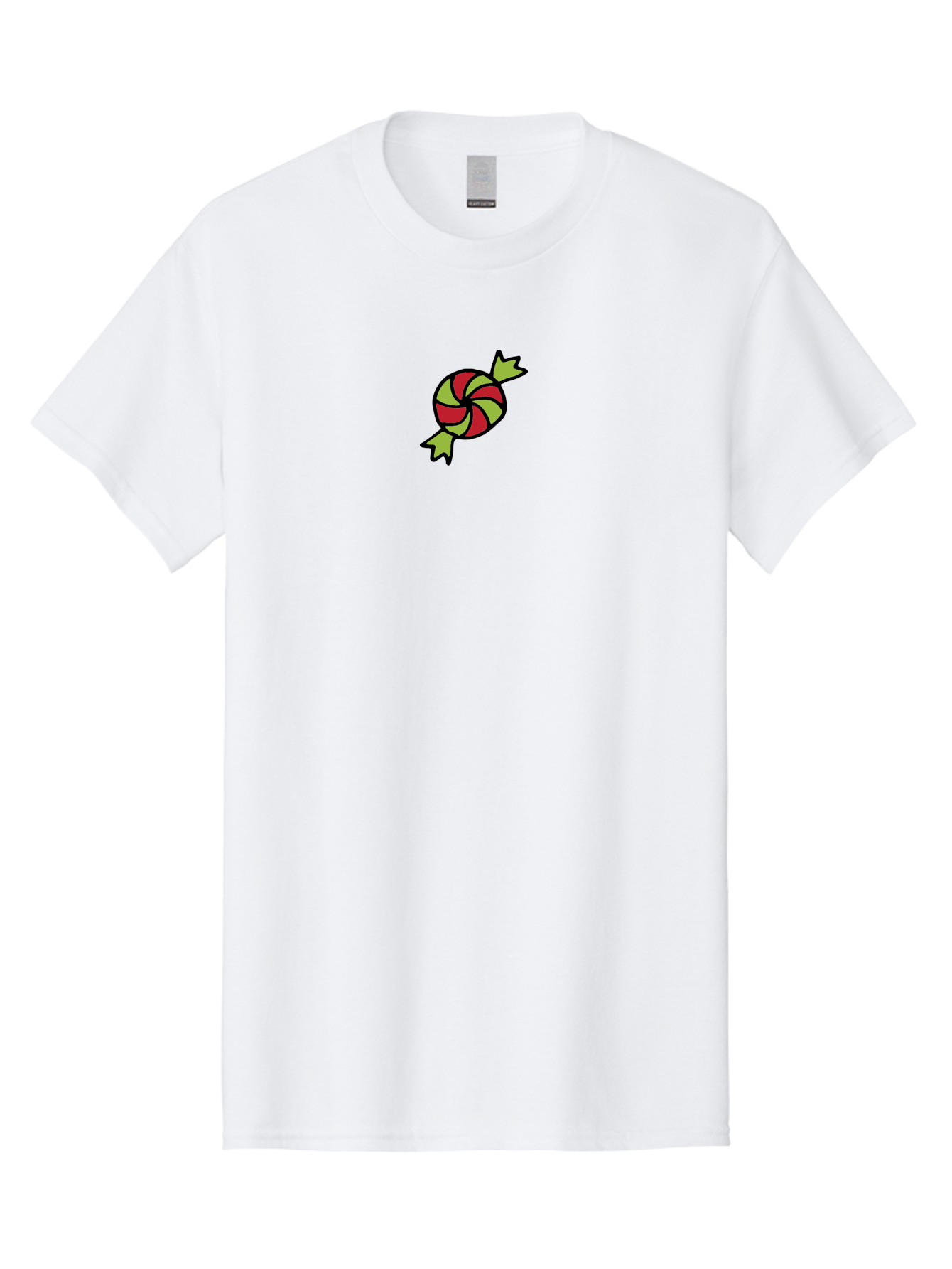 Red-And-Green-Swirled-Lollipop Men'S Graphic Tee, 100% Cotton, Comfortable Casual Summer Wear, Machine Washable, Colorful Candy, Red And Green Swirls, Wrapped Candy, Sweet Treat, Cartoon Style, Whimsical Design, Playful Illustration Aab062 29