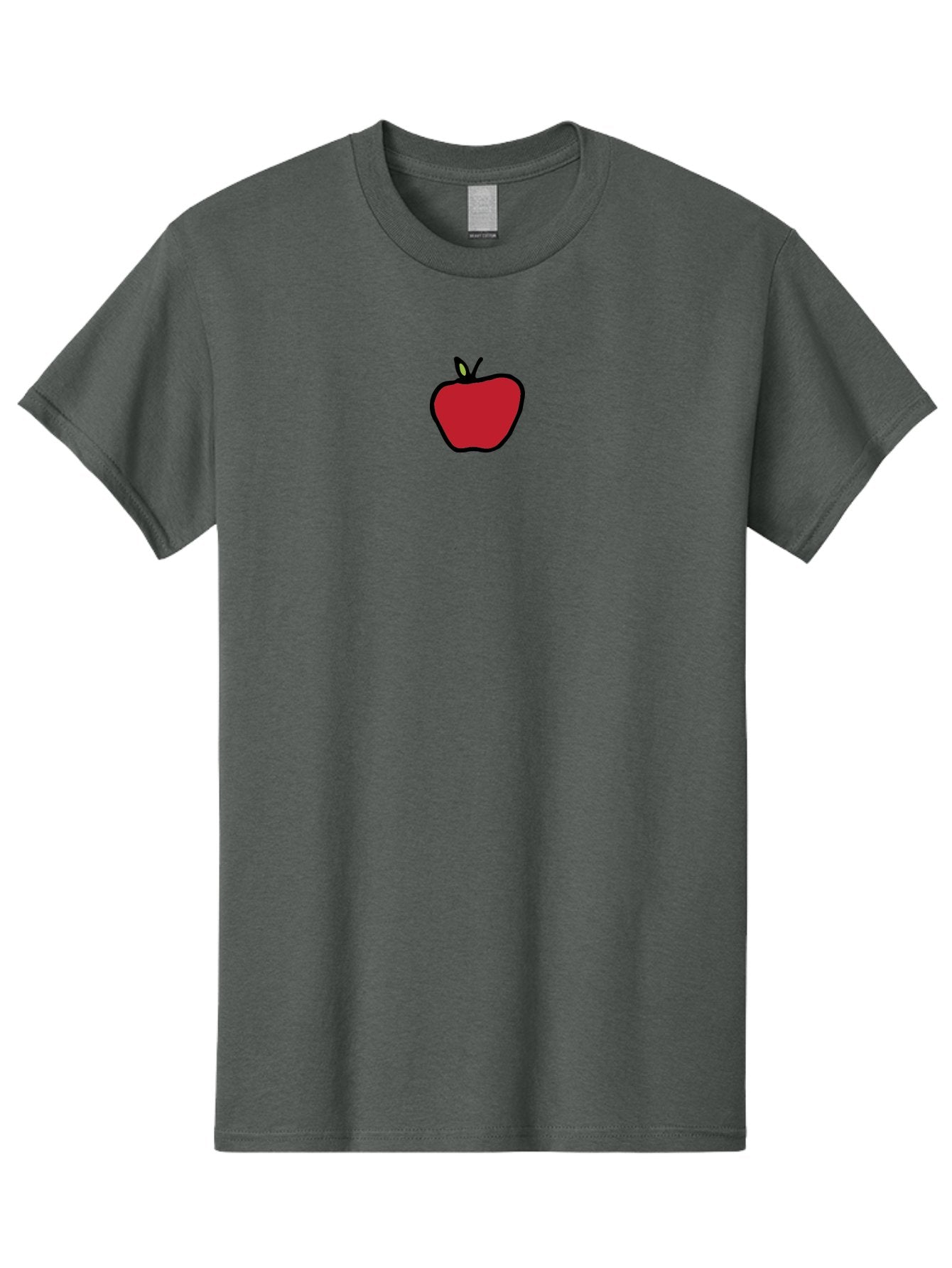 Red-Apple Men'S Graphic Tee, 100% Cotton, Comfortable Casual Summer Wear, Machine Washable, Red Apple, Simple Drawing, Bold Lines, Cartoon Style, Fruit Illustration, Minimalist Design, Digital Art, Apple Graphic Aab063 11