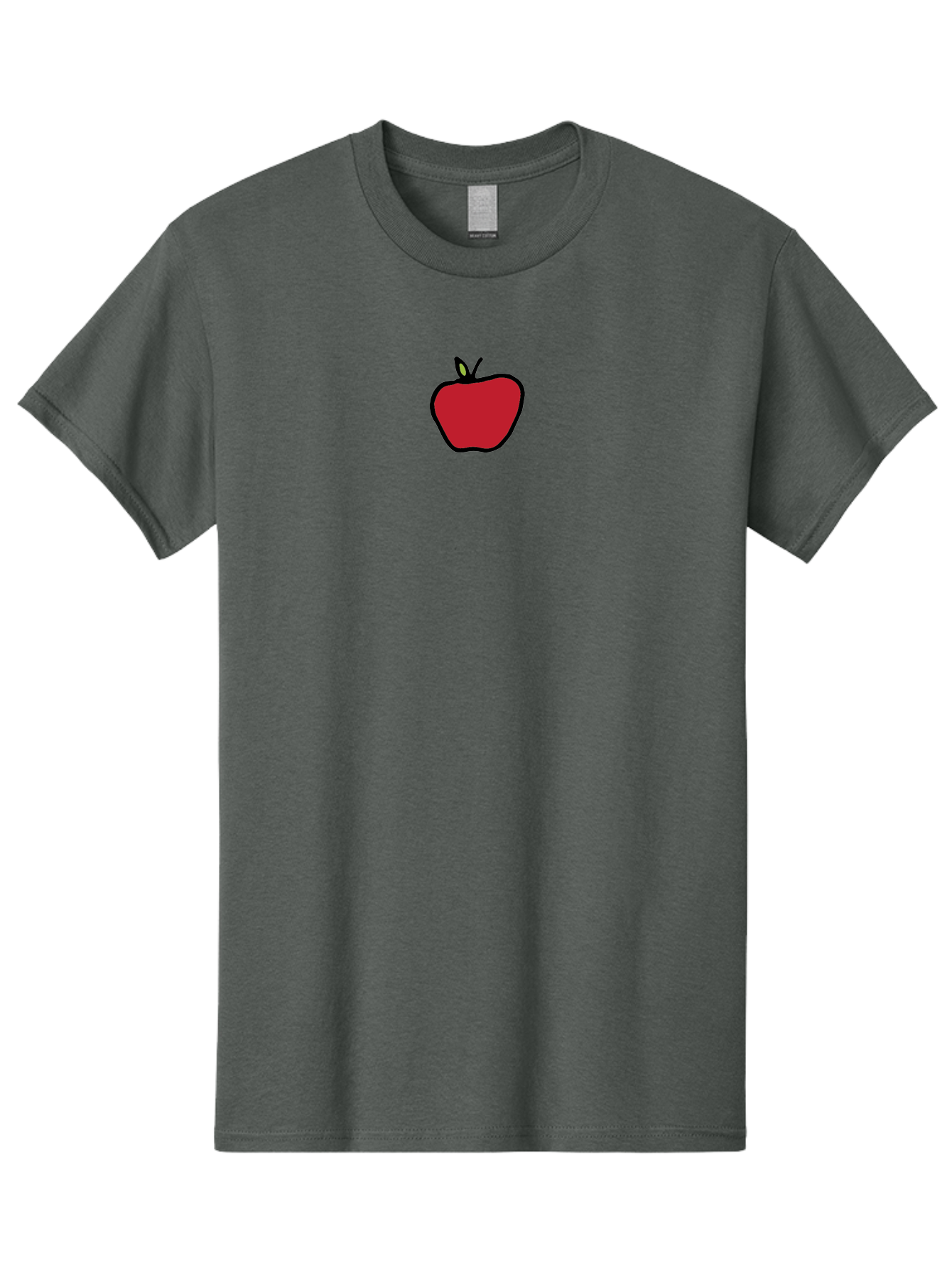 Red-Apple Men'S Graphic Tee, 100% Cotton, Comfortable Casual Summer Wear, Machine Washable, Red Apple, Simple Drawing, Bold Lines, Cartoon Style, Fruit Illustration, Minimalist Design, Digital Art, Apple Graphic Aab063 3