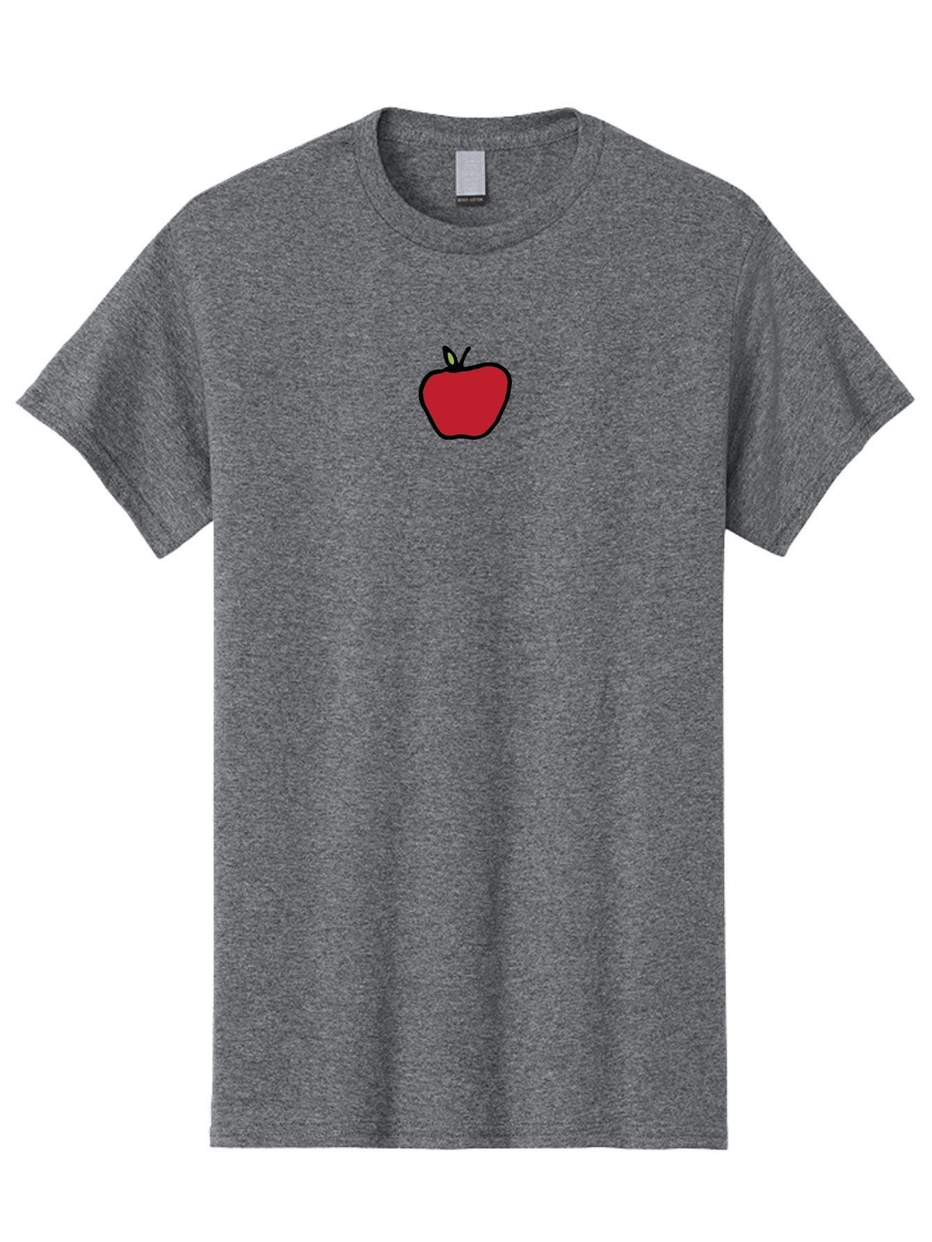 Red-Apple Men'S Graphic Tee, 100% Cotton, Comfortable Casual Summer Wear, Machine Washable, Red Apple, Simple Drawing, Bold Lines, Cartoon Style, Fruit Illustration, Minimalist Design, Digital Art, Apple Graphic Aab063 15