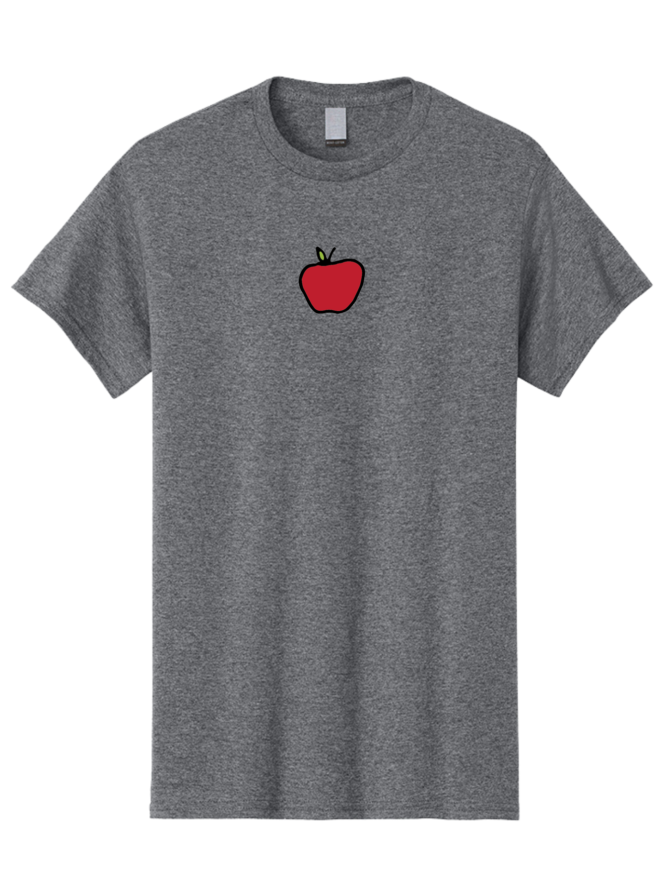 Red-Apple Men'S Graphic Tee, 100% Cotton, Comfortable Casual Summer Wear, Machine Washable, Red Apple, Simple Drawing, Bold Lines, Cartoon Style, Fruit Illustration, Minimalist Design, Digital Art, Apple Graphic Aab063 9