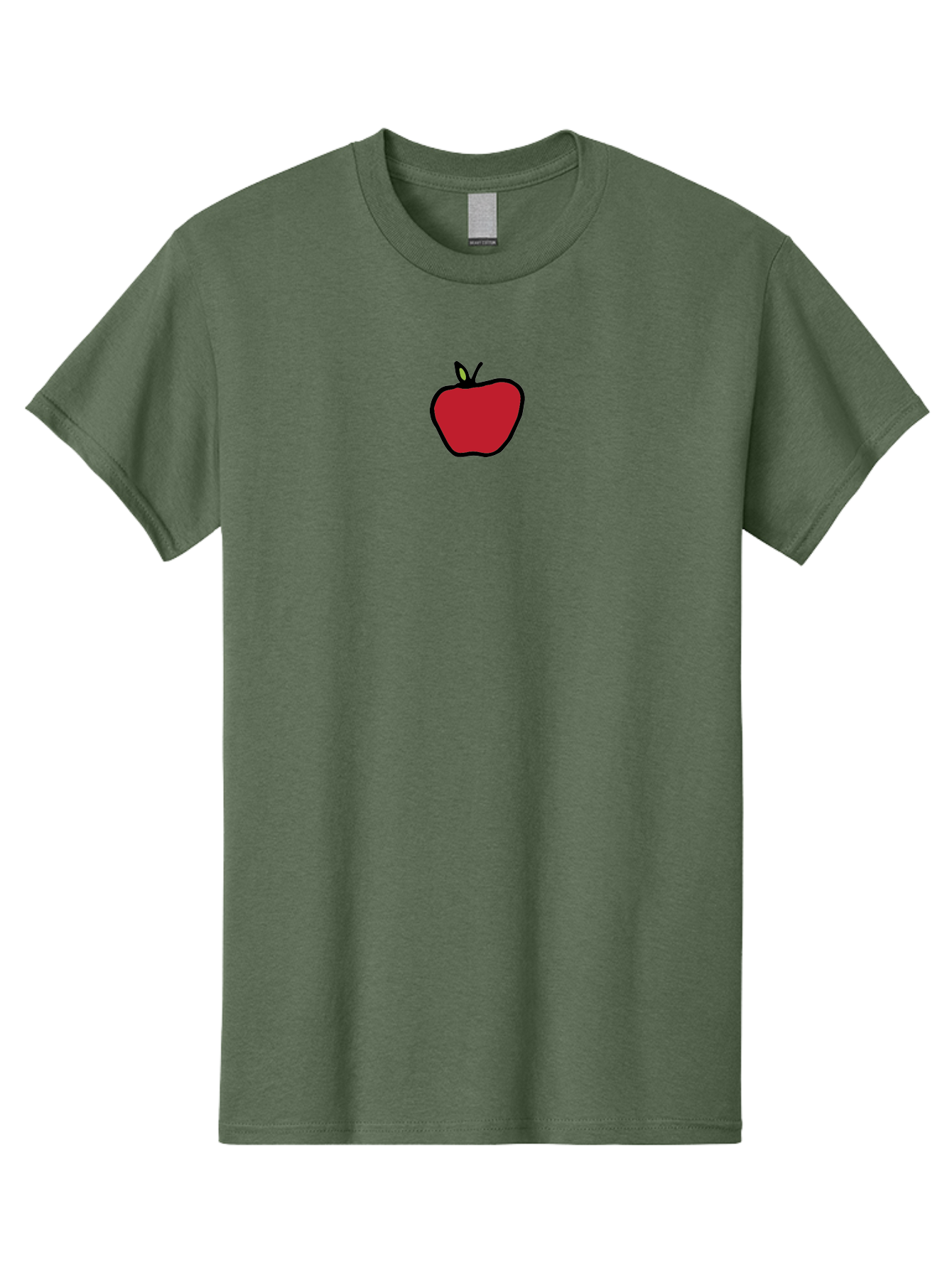 Red-Apple Men'S Graphic Tee, 100% Cotton, Comfortable Casual Summer Wear, Machine Washable, Red Apple, Simple Drawing, Bold Lines, Cartoon Style, Fruit Illustration, Minimalist Design, Digital Art, Apple Graphic Aab063 15