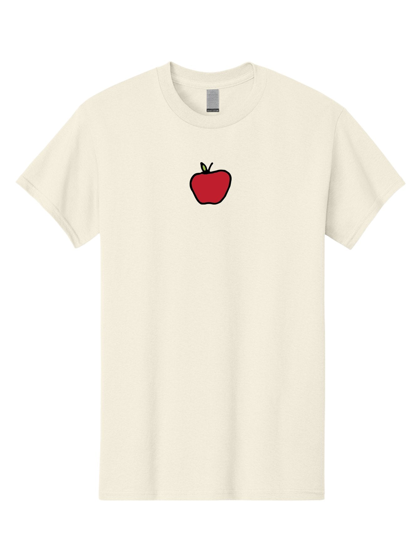 Red-Apple Men'S Graphic Tee, 100% Cotton, Comfortable Casual Summer Wear, Machine Washable, Red Apple, Simple Drawing, Bold Lines, Cartoon Style, Fruit Illustration, Minimalist Design, Digital Art, Apple Graphic Aab063 14