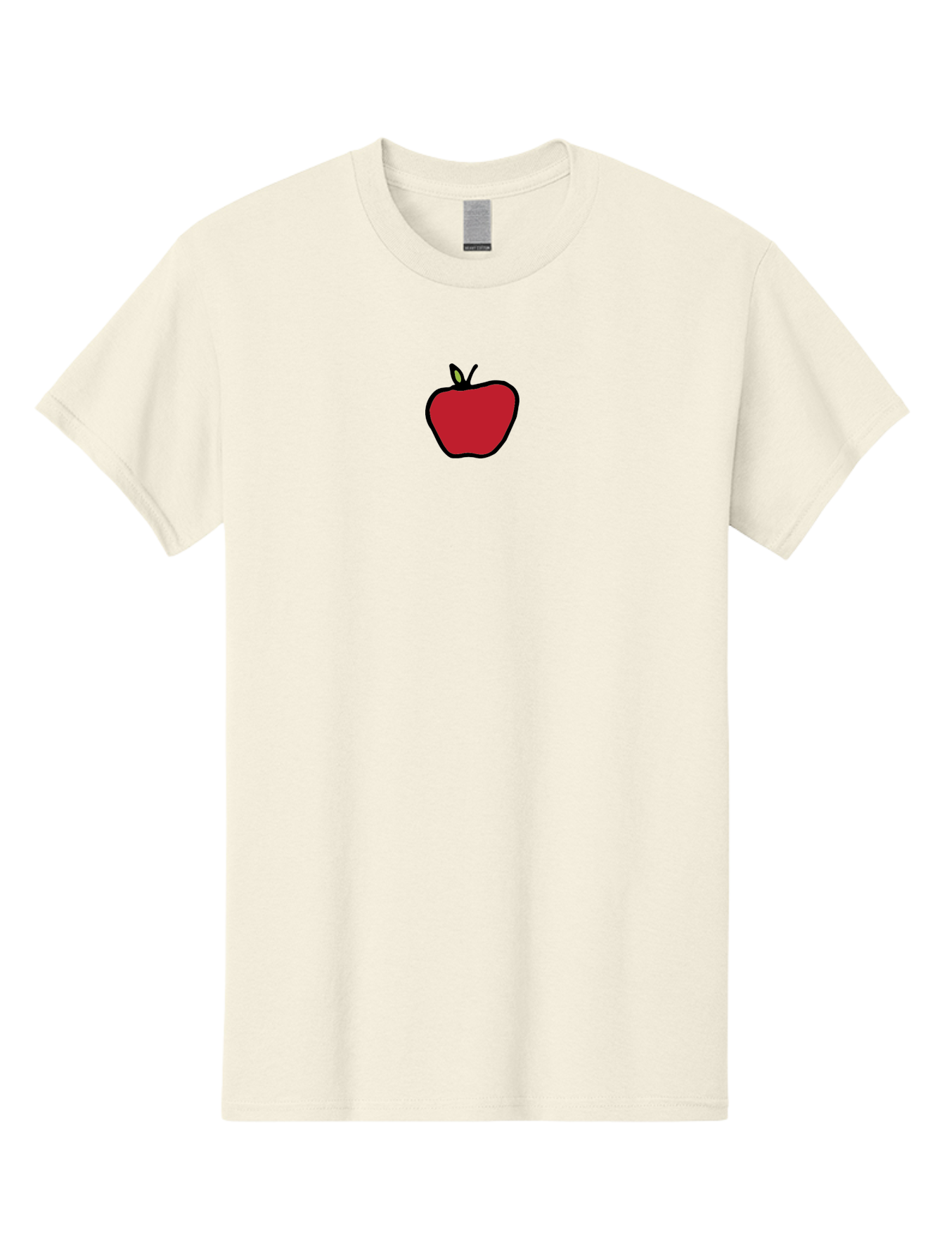 Red-Apple Men'S Graphic Tee, 100% Cotton, Comfortable Casual Summer Wear, Machine Washable, Red Apple, Simple Drawing, Bold Lines, Cartoon Style, Fruit Illustration, Minimalist Design, Digital Art, Apple Graphic Aab063 17