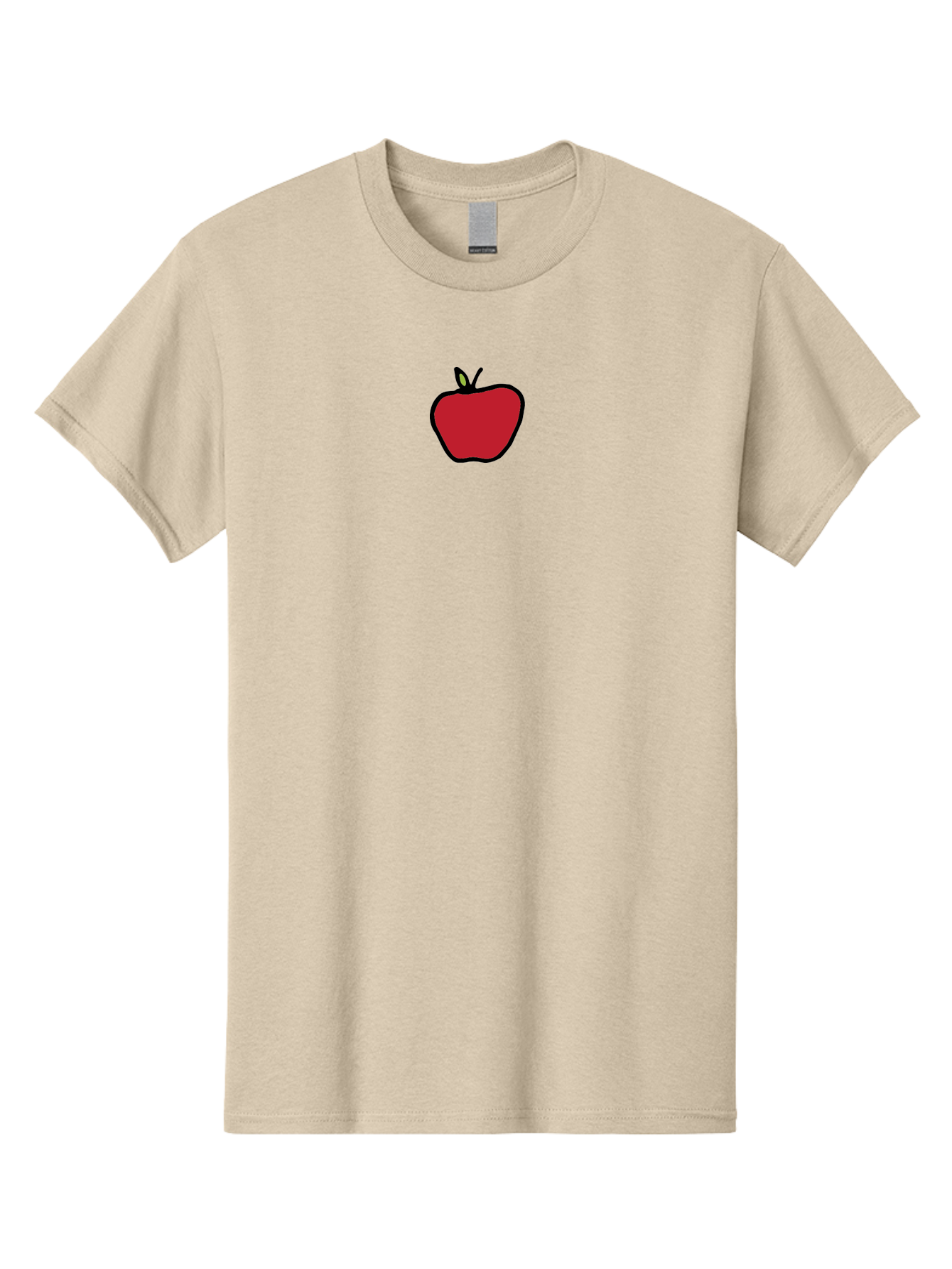 Red-Apple Men'S Graphic Tee, 100% Cotton, Comfortable Casual Summer Wear, Machine Washable, Red Apple, Simple Drawing, Bold Lines, Cartoon Style, Fruit Illustration, Minimalist Design, Digital Art, Apple Graphic Aab063 27