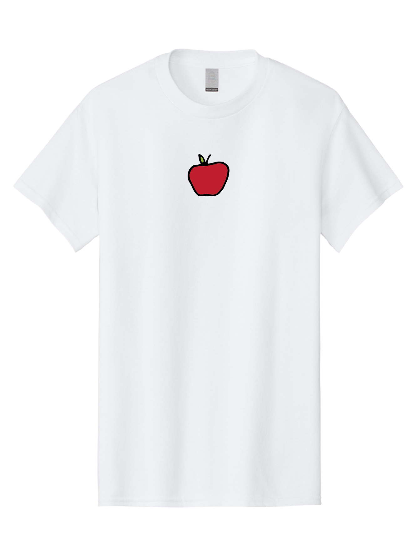 Red-Apple Men'S Graphic Tee, 100% Cotton, Comfortable Casual Summer Wear, Machine Washable, Red Apple, Simple Drawing, Bold Lines, Cartoon Style, Fruit Illustration, Minimalist Design, Digital Art, Apple Graphic Aab063 29