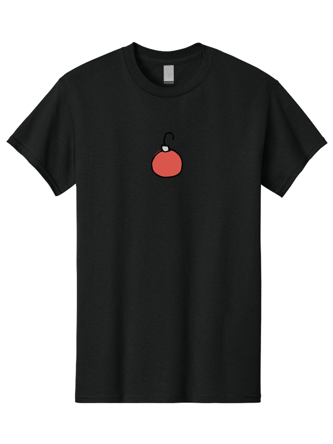 Red-Bomb Men'S Graphic Tee, 100% Cotton, Comfortable Casual Summer Wear, Machine Washable, Christmas Ornament, Red Decoration, Festive Symbol, Holiday Decor, Cartoon Style, Simple Design, Minimalist Art, Christmas Tree Decoration Aab065 6