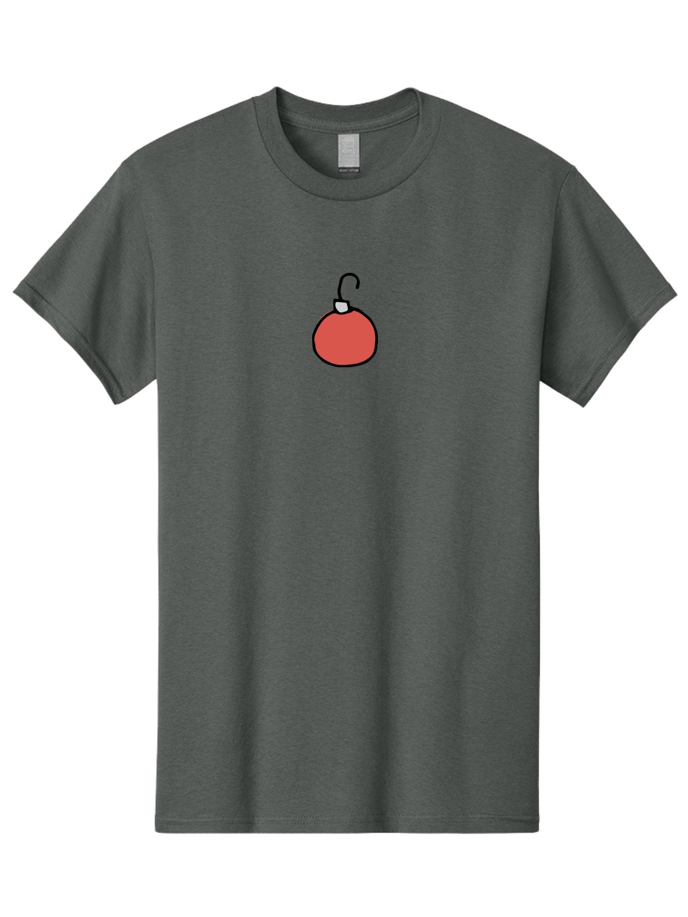 Red-Bomb Men'S Graphic Tee, 100% Cotton, Comfortable Casual Summer Wear, Machine Washable, Christmas Ornament, Red Decoration, Festive Symbol, Holiday Decor, Cartoon Style, Simple Design, Minimalist Art, Christmas Tree Decoration Aab065 9
