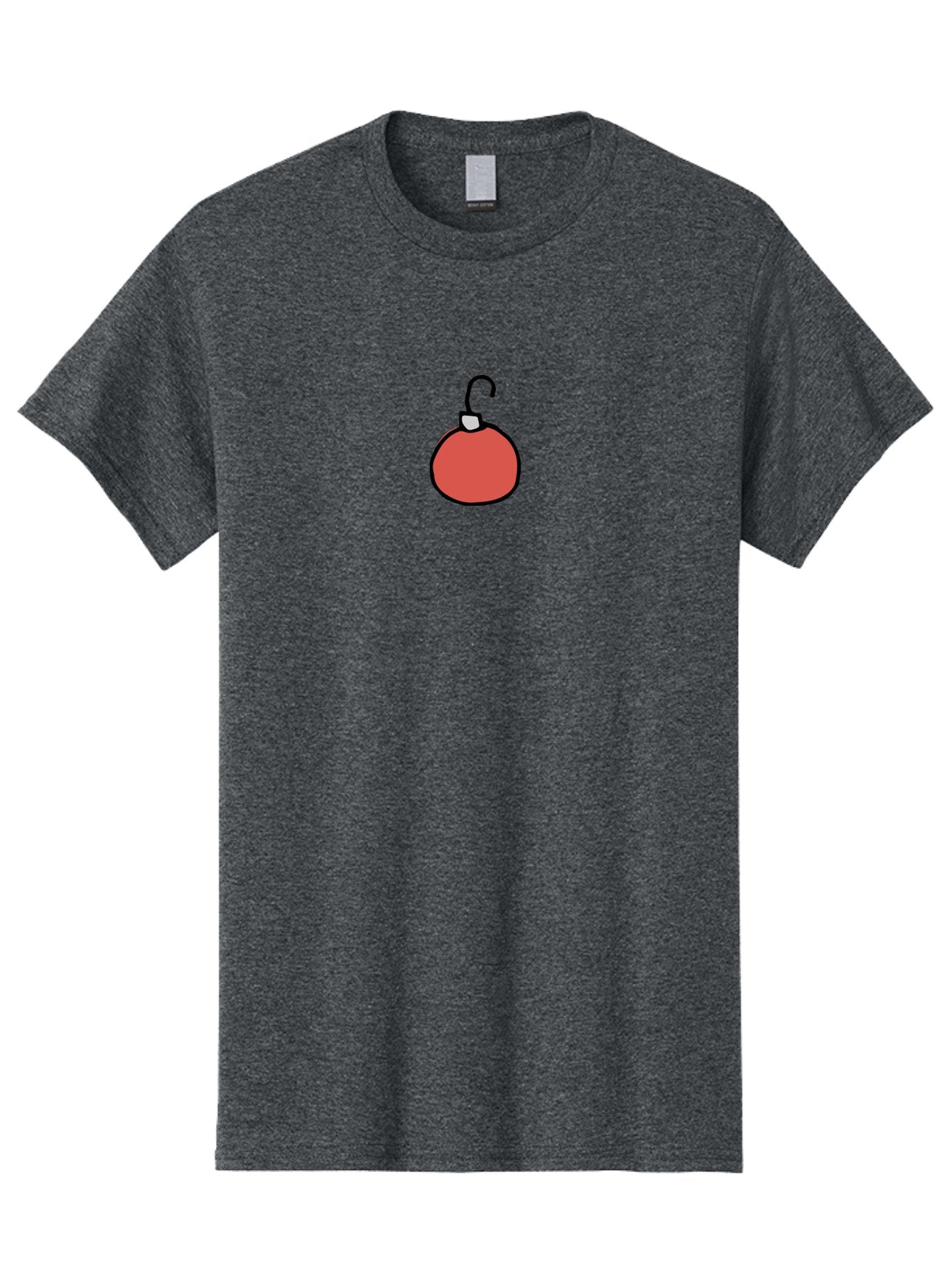 Red-Bomb Men'S Graphic Tee, 100% Cotton, Comfortable Casual Summer Wear, Machine Washable, Christmas Ornament, Red Decoration, Festive Symbol, Holiday Decor, Cartoon Style, Simple Design, Minimalist Art, Christmas Tree Decoration Aab065 3