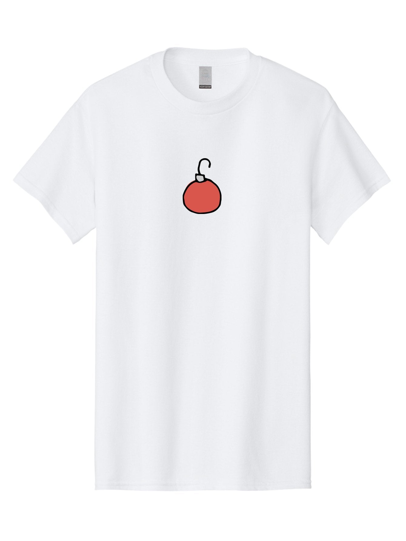 Red-Bomb Men'S Graphic Tee, 100% Cotton, Comfortable Casual Summer Wear, Machine Washable, Christmas Ornament, Red Decoration, Festive Symbol, Holiday Decor, Cartoon Style, Simple Design, Minimalist Art, Christmas Tree Decoration Aab065 12