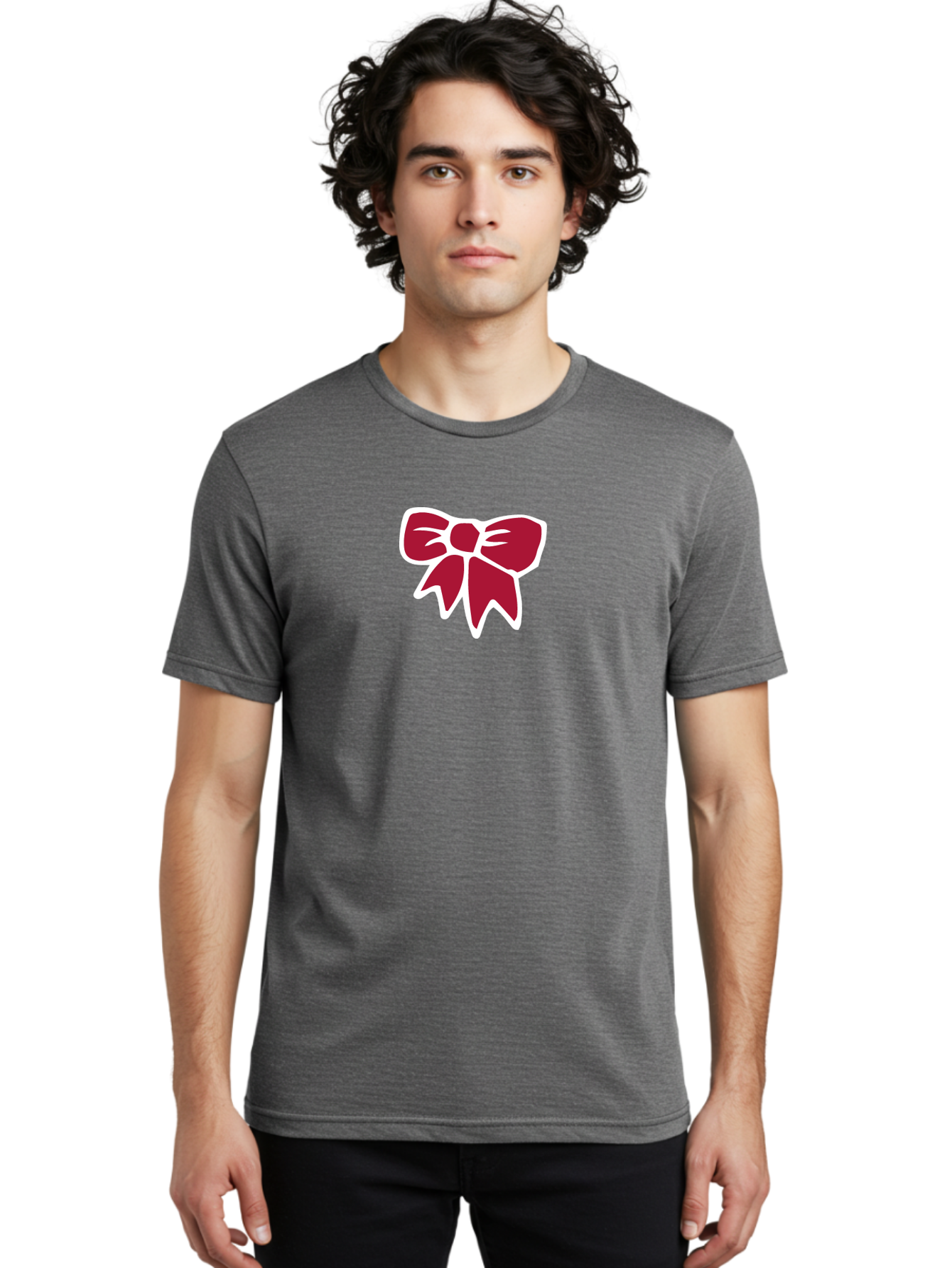 Red-Bow-1 Men'S Graphic Tee, 100% Cotton, Comfortable Casual Summer Wear, Machine Washable, Red Bow, Ribbon Decoration, Gift Wrapping, Festive Symbol, Elegant Design, Classic Motif, Decorative Element, Stylish Accessory Aab066 10