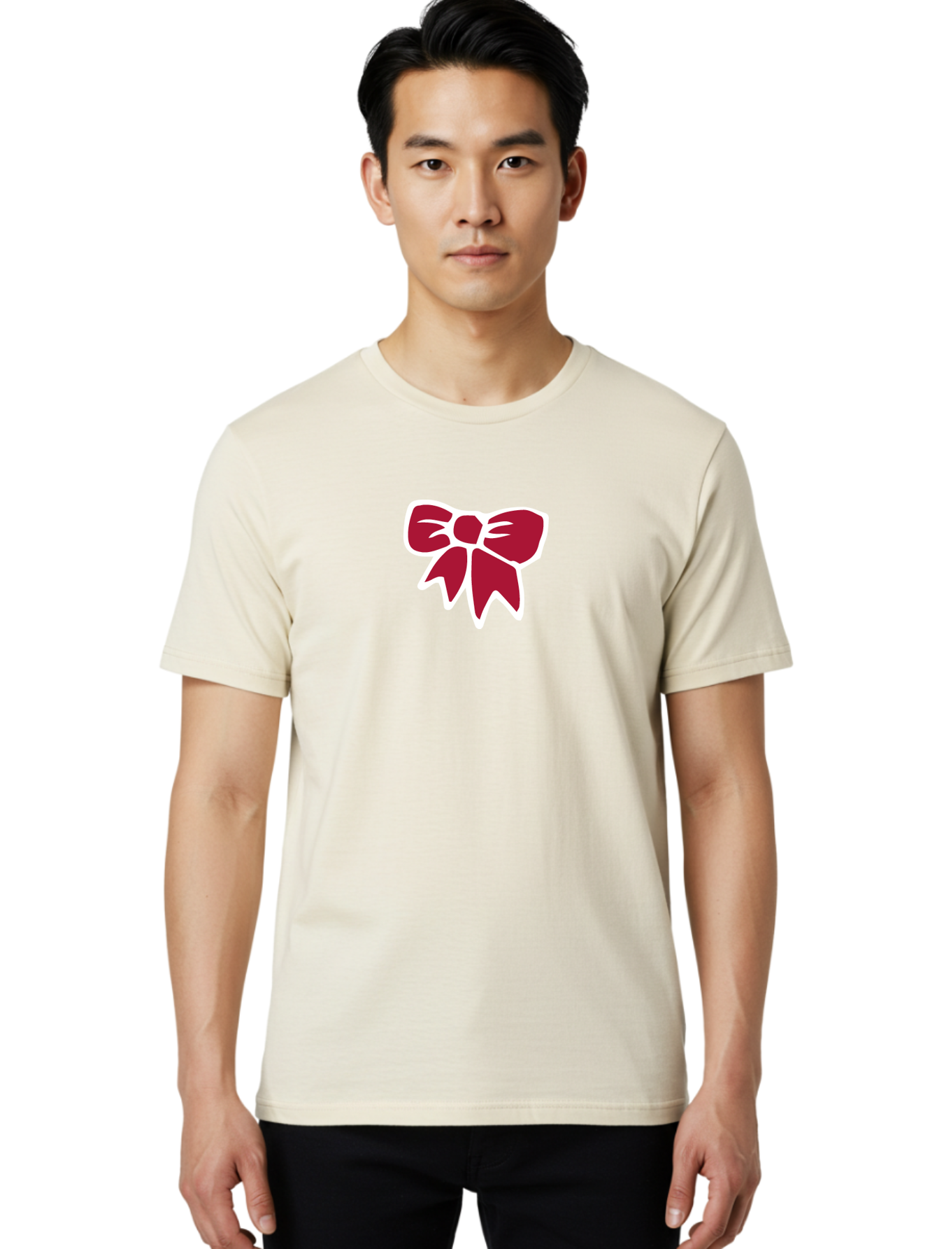 Red-Bow-1 Men'S Graphic Tee, 100% Cotton, Comfortable Casual Summer Wear, Machine Washable, Red Bow, Ribbon Decoration, Gift Wrapping, Festive Symbol, Elegant Design, Classic Motif, Decorative Element, Stylish Accessory Aab066 18