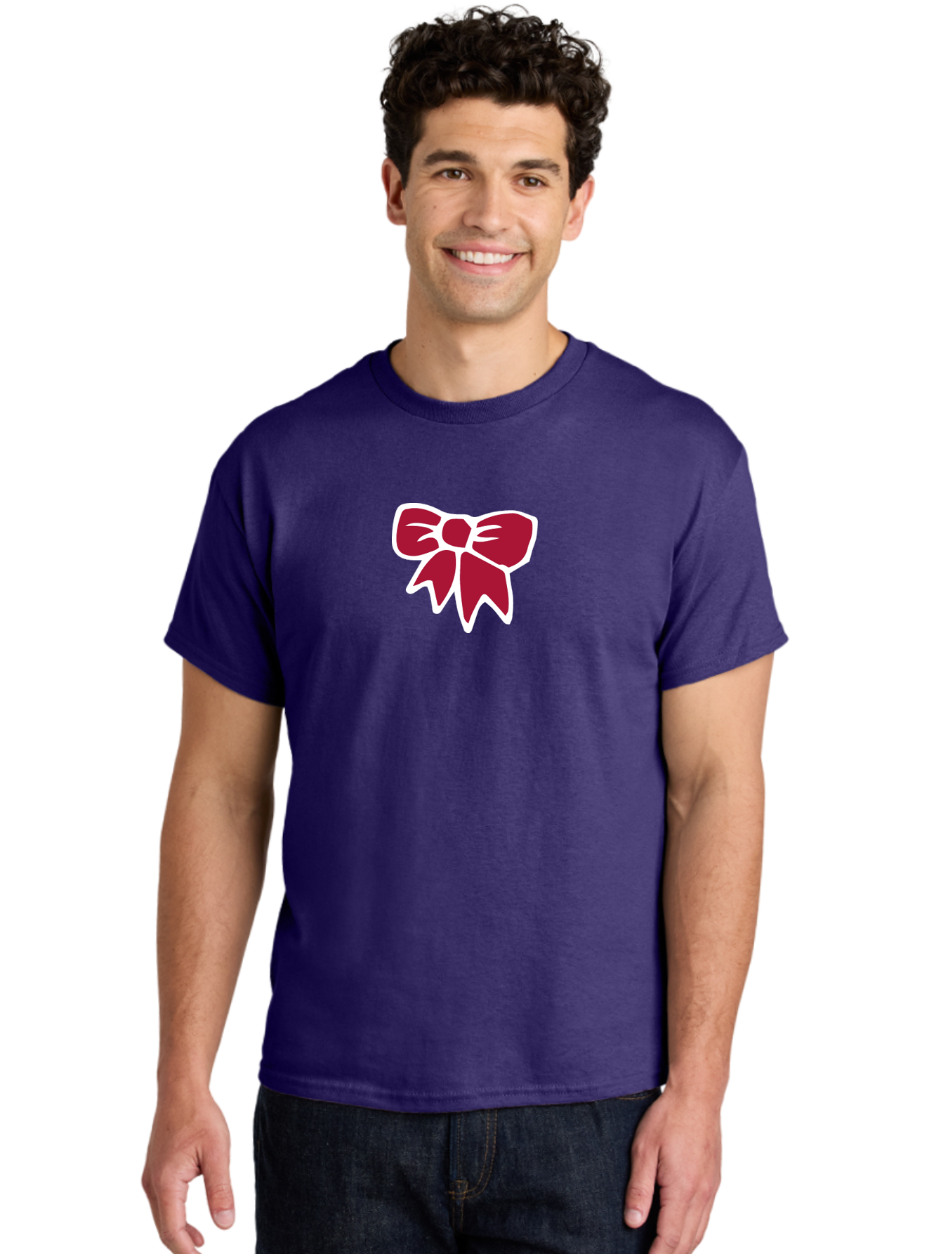 Red-Bow-1 Men'S Graphic Tee, 100% Cotton, Comfortable Casual Summer Wear, Machine Washable, Red Bow, Ribbon Decoration, Gift Wrapping, Festive Symbol, Elegant Design, Classic Motif, Decorative Element, Stylish Accessory Aab066 22