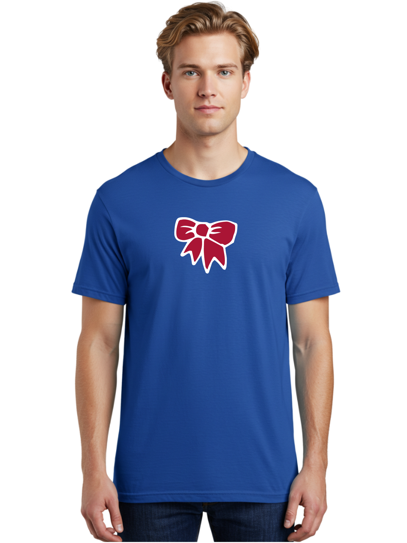 Red-Bow-1 Men'S Graphic Tee, 100% Cotton, Comfortable Casual Summer Wear, Machine Washable, Red Bow, Ribbon Decoration, Gift Wrapping, Festive Symbol, Elegant Design, Classic Motif, Decorative Element, Stylish Accessory Aab066 26