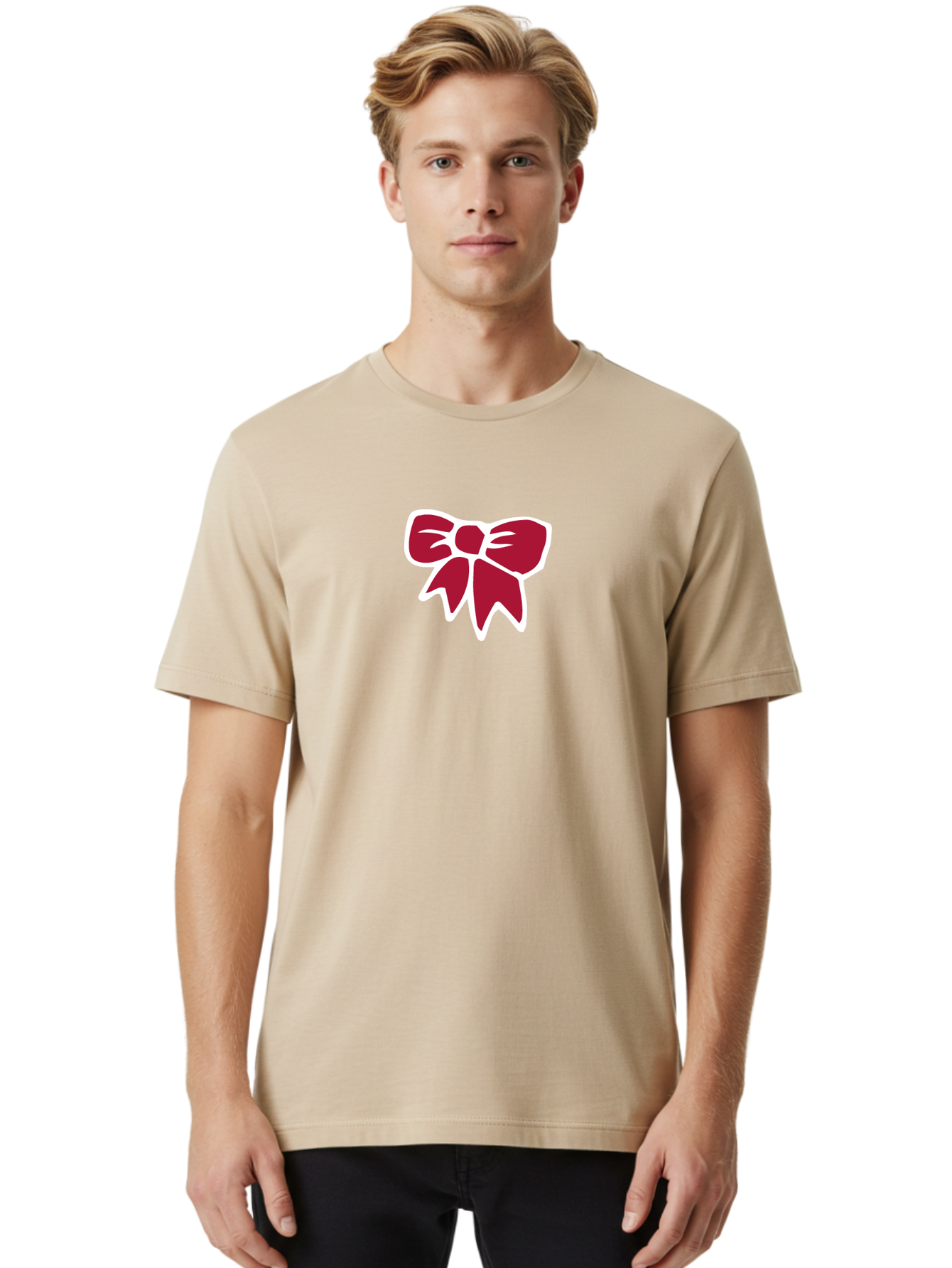 Red-Bow-1 Men'S Graphic Tee, 100% Cotton, Comfortable Casual Summer Wear, Machine Washable, Red Bow, Ribbon Decoration, Gift Wrapping, Festive Symbol, Elegant Design, Classic Motif, Decorative Element, Stylish Accessory Aab066 28