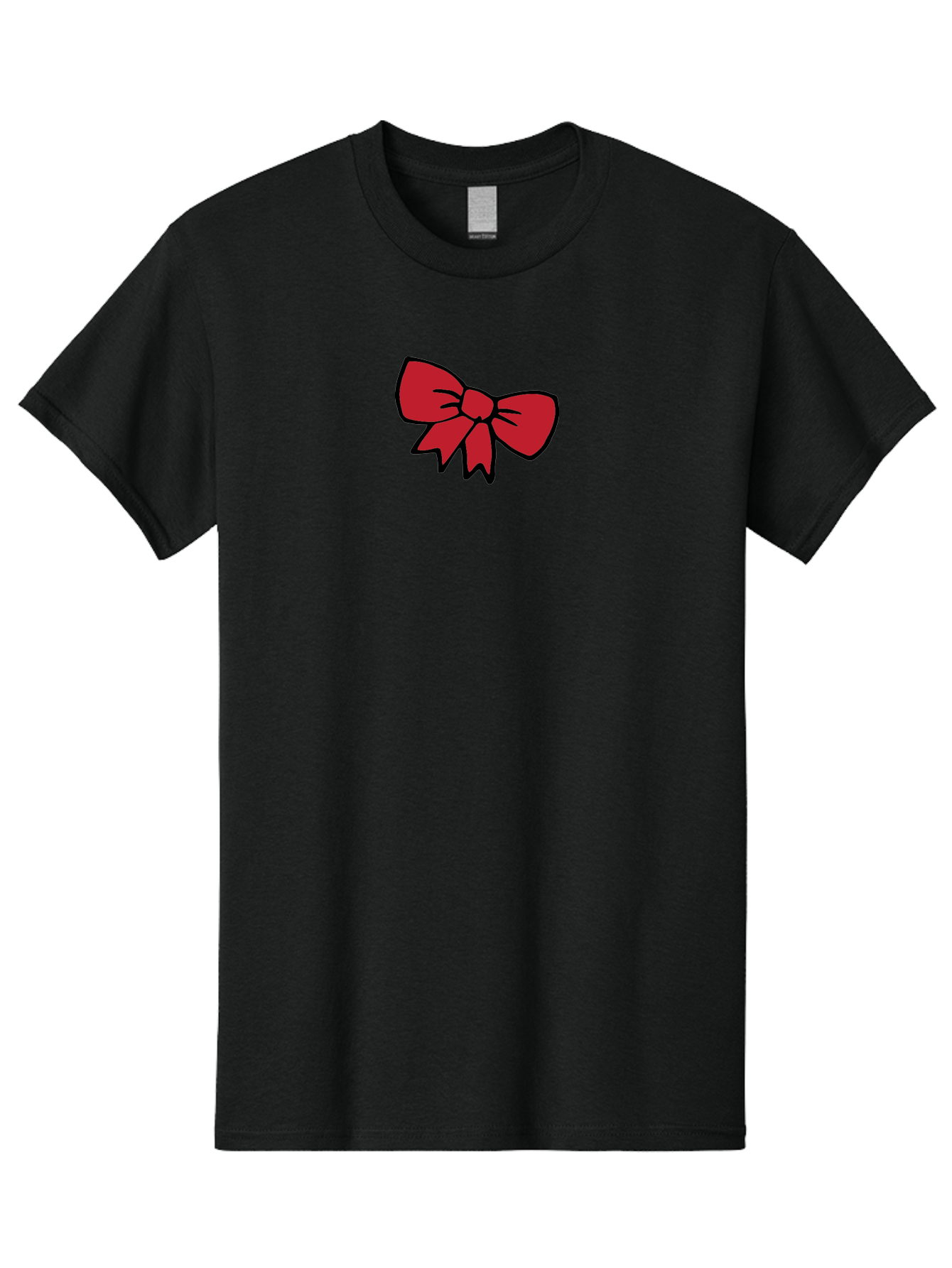 Red-Bow-3 Men'S Graphic Tee, 100% Cotton, Comfortable Casual Summer Wear, Machine Washable, Red Bow, Gift Wrapping, Festive Decor, Holiday Theme, Decorative Element, Cartoon Illustration, Simple Design Aab068