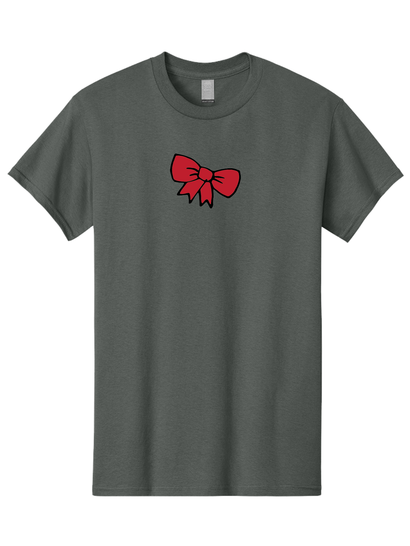 Red-Bow-3 Men'S Graphic Tee, 100% Cotton, Comfortable Casual Summer Wear, Machine Washable, Red Bow, Gift Wrapping, Festive Decor, Holiday Theme, Decorative Element, Cartoon Illustration, Simple Design Aab068 3
