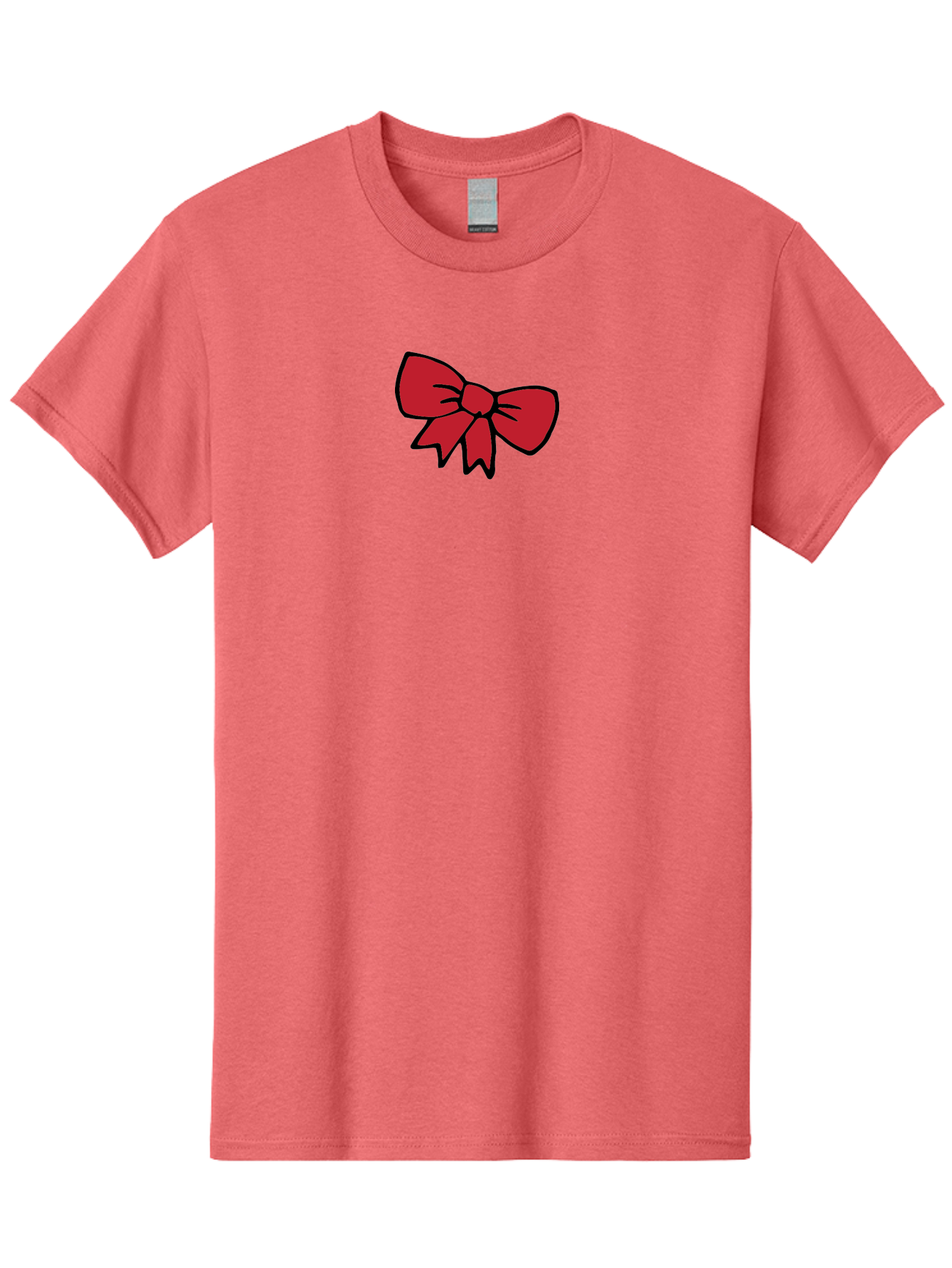 Red-Bow-3 Men'S Graphic Tee, 100% Cotton, Comfortable Casual Summer Wear, Machine Washable, Red Bow, Gift Wrapping, Festive Decor, Holiday Theme, Decorative Element, Cartoon Illustration, Simple Design Aab068 5