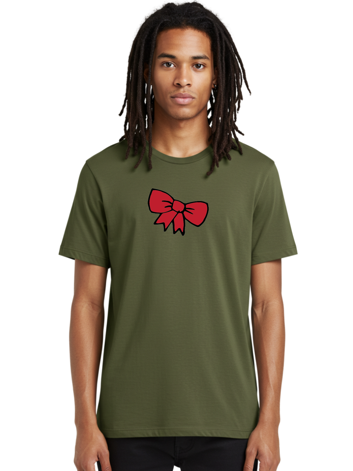 Red-Bow-3 Men'S Graphic Tee, 100% Cotton, Comfortable Casual Summer Wear, Machine Washable, Red Bow, Gift Wrapping, Festive Decor, Holiday Theme, Decorative Element, Cartoon Illustration, Simple Design Aab068 16