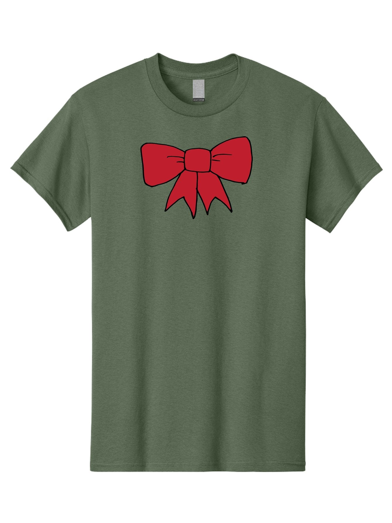Red-Bow-4 Men'S Graphic Tee, 100% Cotton, Comfortable Casual Summer Wear, Machine Washable, Red Bow, Gift Decoration, Festive Symbol, Ribbon Accessory, Holiday Decor, Christmas Gift, Elegant Design Aab069