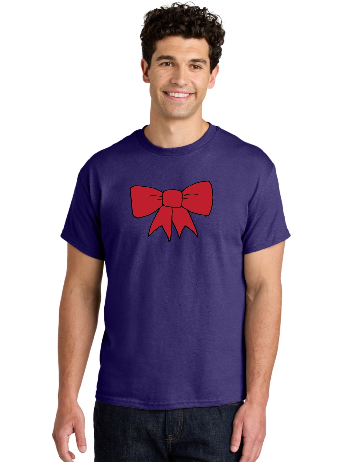 Red-Bow-4 Men'S Graphic Tee, 100% Cotton, Comfortable Casual Summer Wear, Machine Washable, Red Bow, Gift Decoration, Festive Symbol, Ribbon Accessory, Holiday Decor, Christmas Gift, Elegant Design Aab069 20
