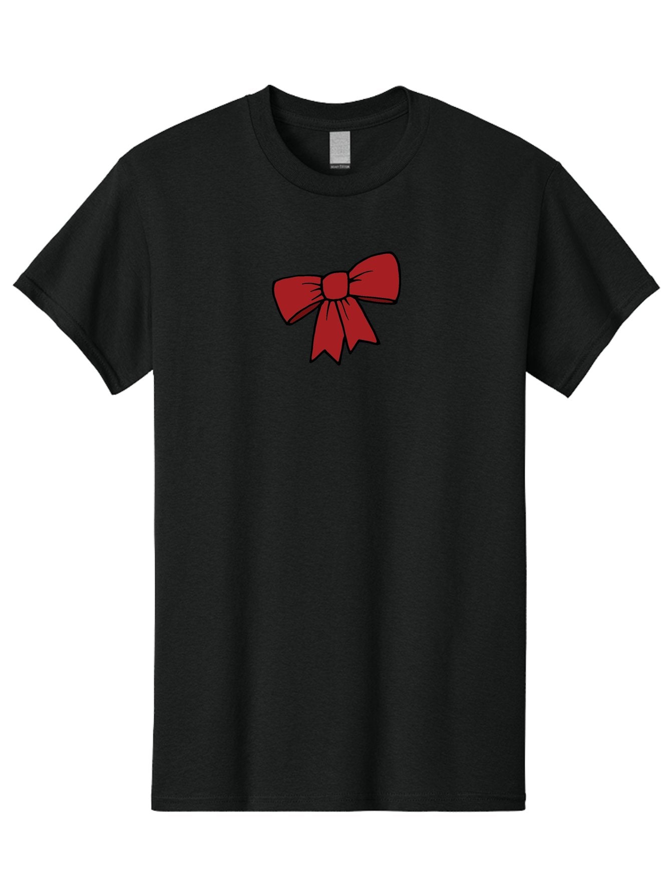Red-Bow Men'S Graphic Tee, 100% Cotton, Comfortable Casual Summer Wear, Machine Washable, Red Bow, Gift Wrapping, Present Decoration, Festive Ribbon, Holiday Decor, Celebratory Bow, Party Favors Aab070 10
