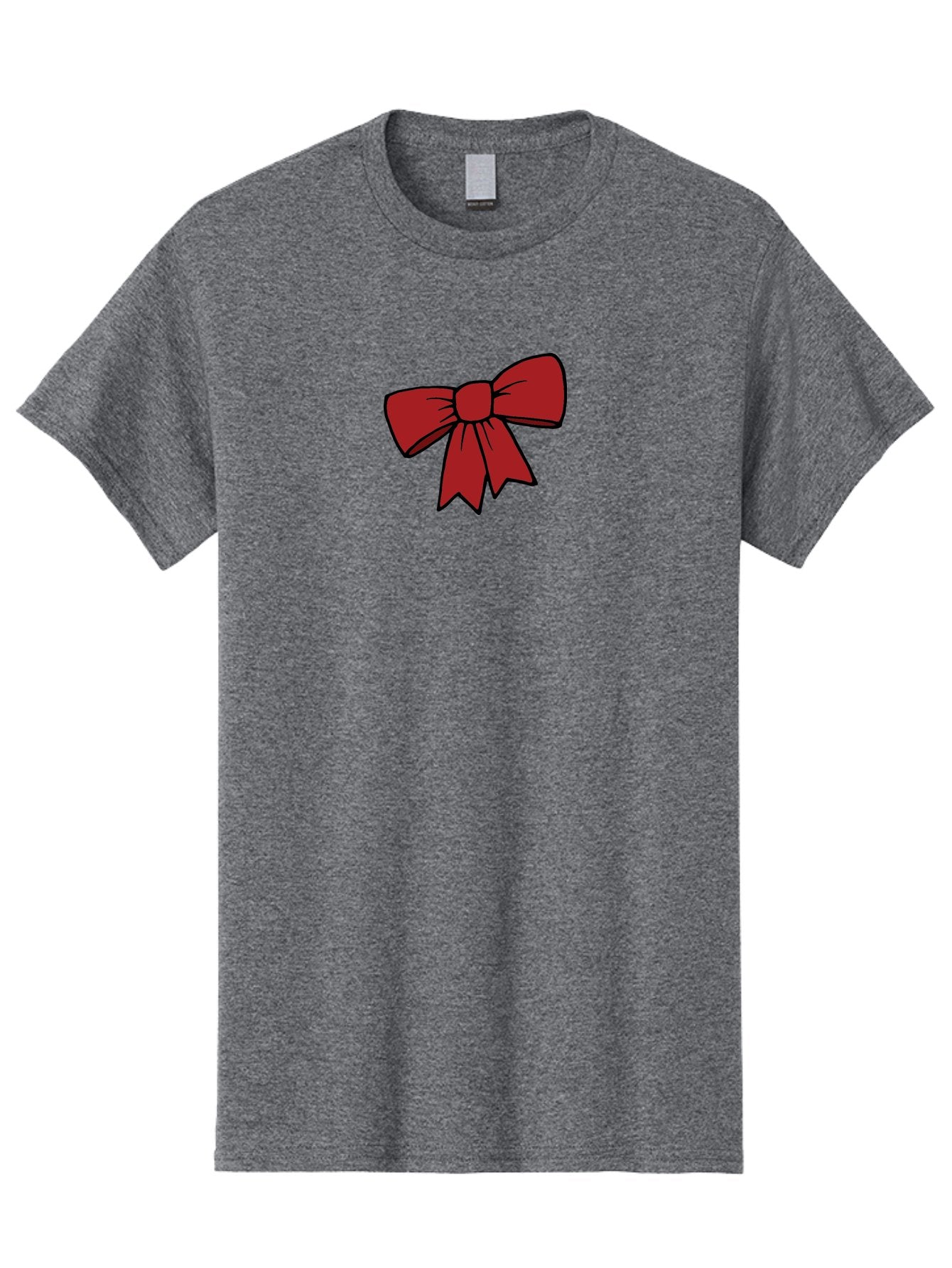 Red-Bow Men'S Graphic Tee, 100% Cotton, Comfortable Casual Summer Wear, Machine Washable, Red Bow, Gift Wrapping, Present Decoration, Festive Ribbon, Holiday Decor, Celebratory Bow, Party Favors Aab070 15