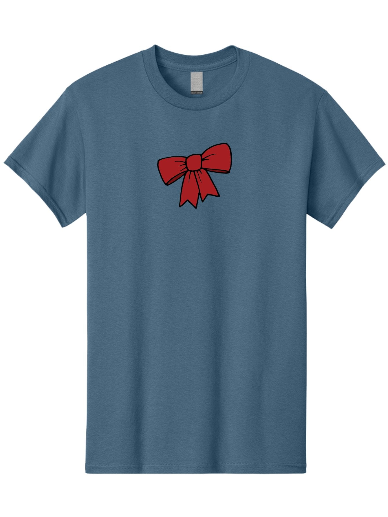 Red-Bow Men'S Graphic Tee, 100% Cotton, Comfortable Casual Summer Wear, Machine Washable, Red Bow, Gift Wrapping, Present Decoration, Festive Ribbon, Holiday Decor, Celebratory Bow, Party Favors Aab070 12