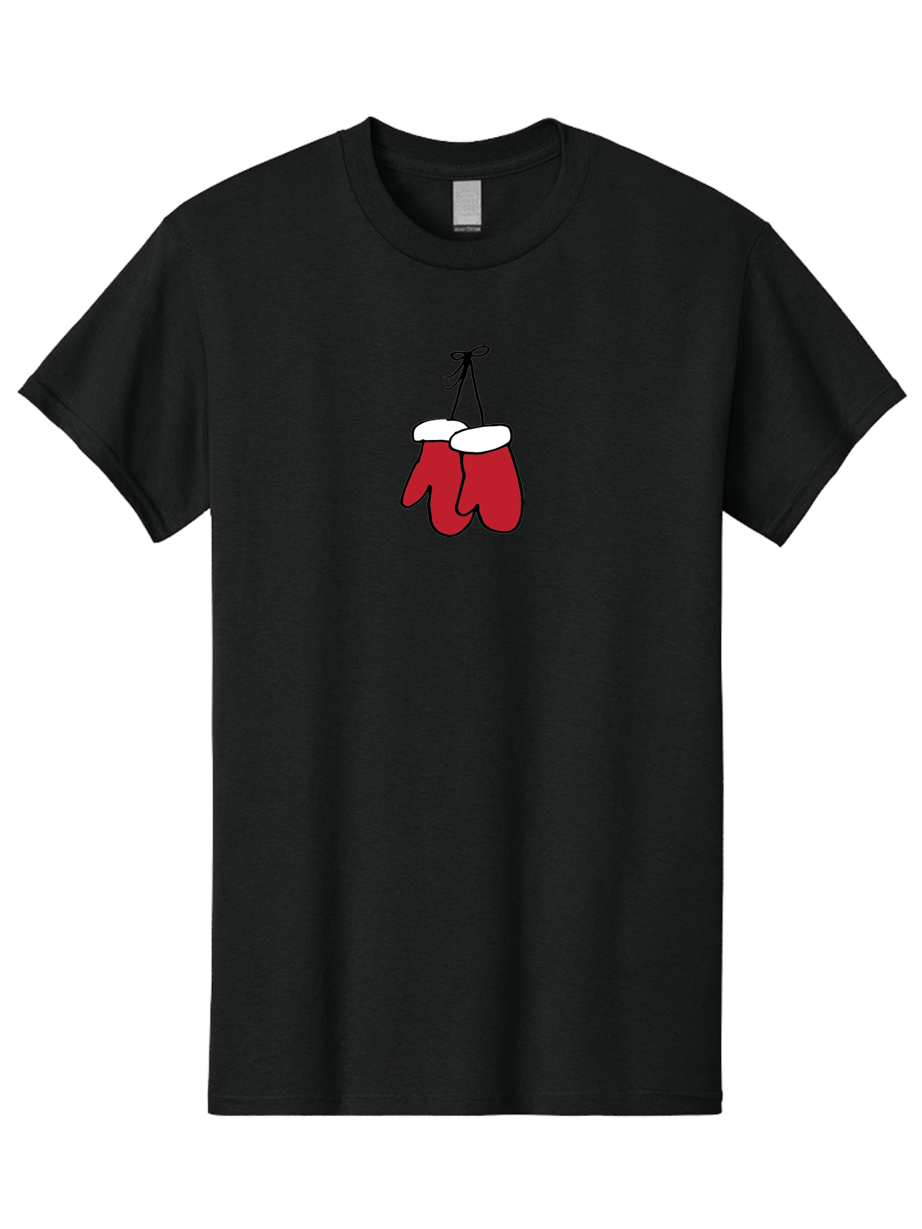 Red-Christmas-Mitten Men'S Graphic Tee, 100% Cotton, Comfortable Casual Summer Wear, Machine Washable, Red Christmas Mittens, Hanging Mittens, Winter Accessories, Festive Gloves, Holiday Decorations, Cozy Winter Wear Aab072 17