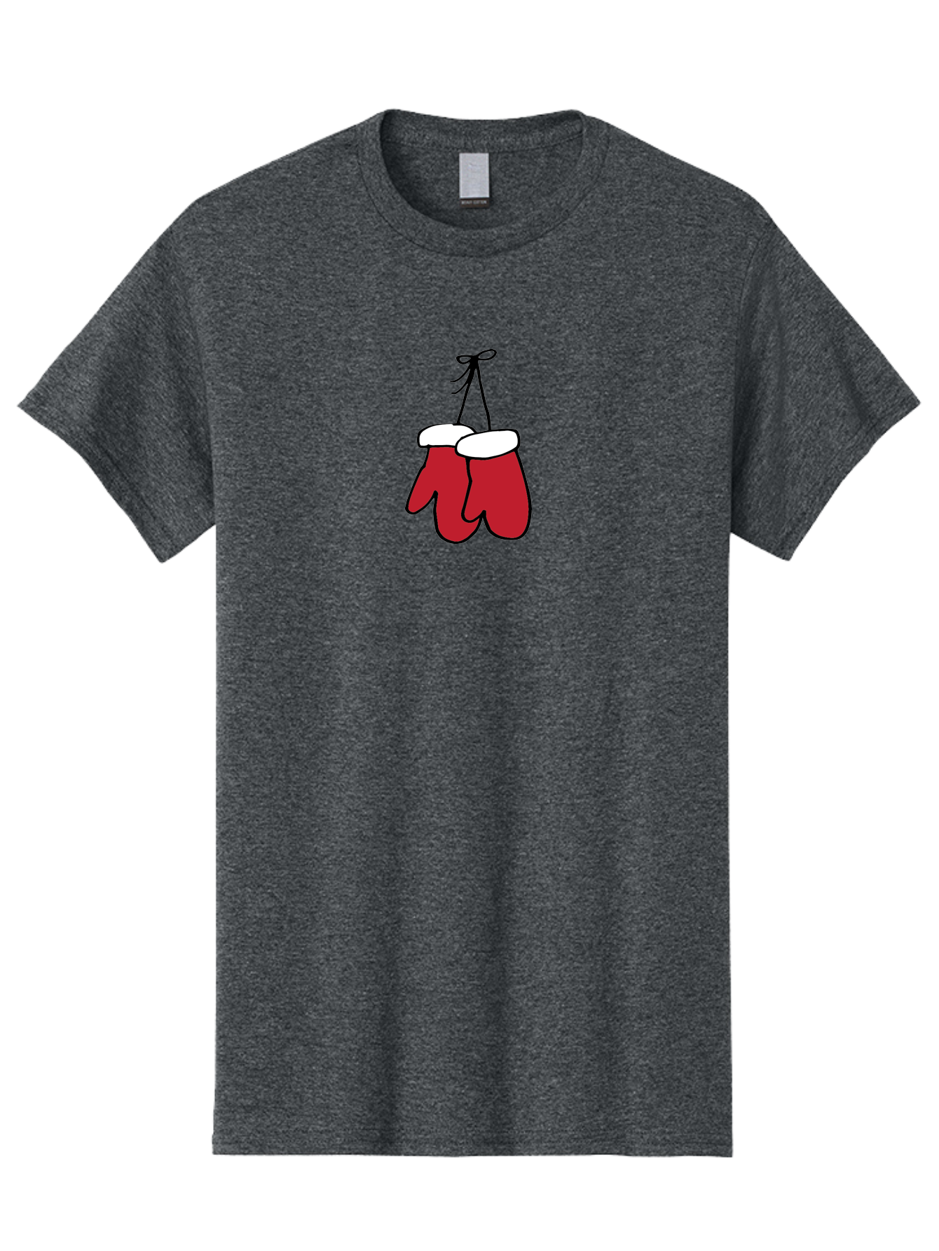 Red-Christmas-Mitten Men'S Graphic Tee, 100% Cotton, Comfortable Casual Summer Wear, Machine Washable, Red Christmas Mittens, Hanging Mittens, Winter Accessories, Festive Gloves, Holiday Decorations, Cozy Winter Wear Aab072 23