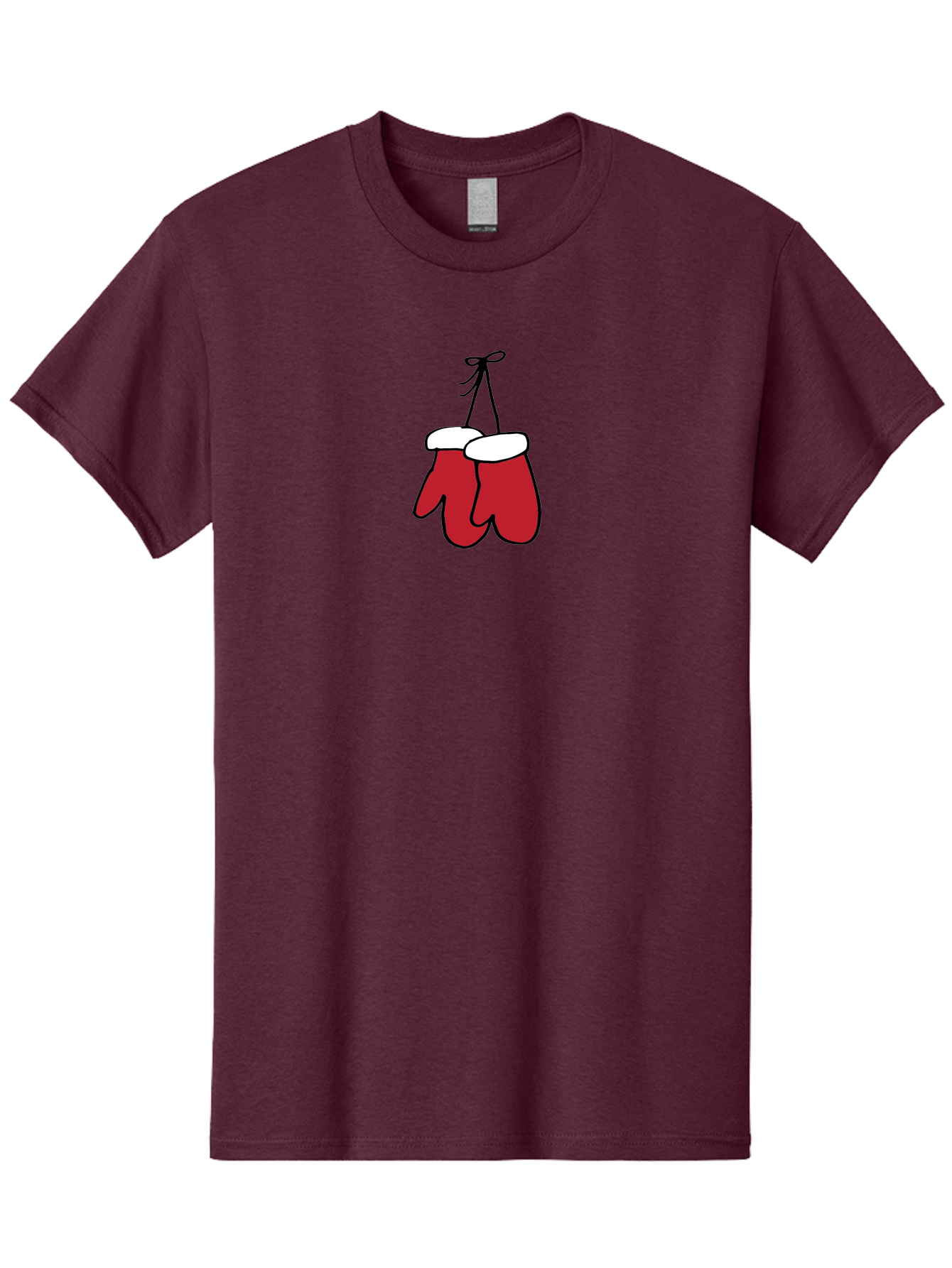Red-Christmas-Mitten Men'S Graphic Tee, 100% Cotton, Comfortable Casual Summer Wear, Machine Washable, Red Christmas Mittens, Hanging Mittens, Winter Accessories, Festive Gloves, Holiday Decorations, Cozy Winter Wear Aab072 9