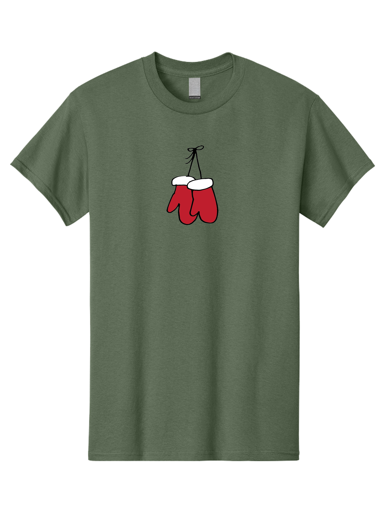 Red-Christmas-Mitten Men'S Graphic Tee, 100% Cotton, Comfortable Casual Summer Wear, Machine Washable, Red Christmas Mittens, Hanging Mittens, Winter Accessories, Festive Gloves, Holiday Decorations, Cozy Winter Wear Aab072 13
