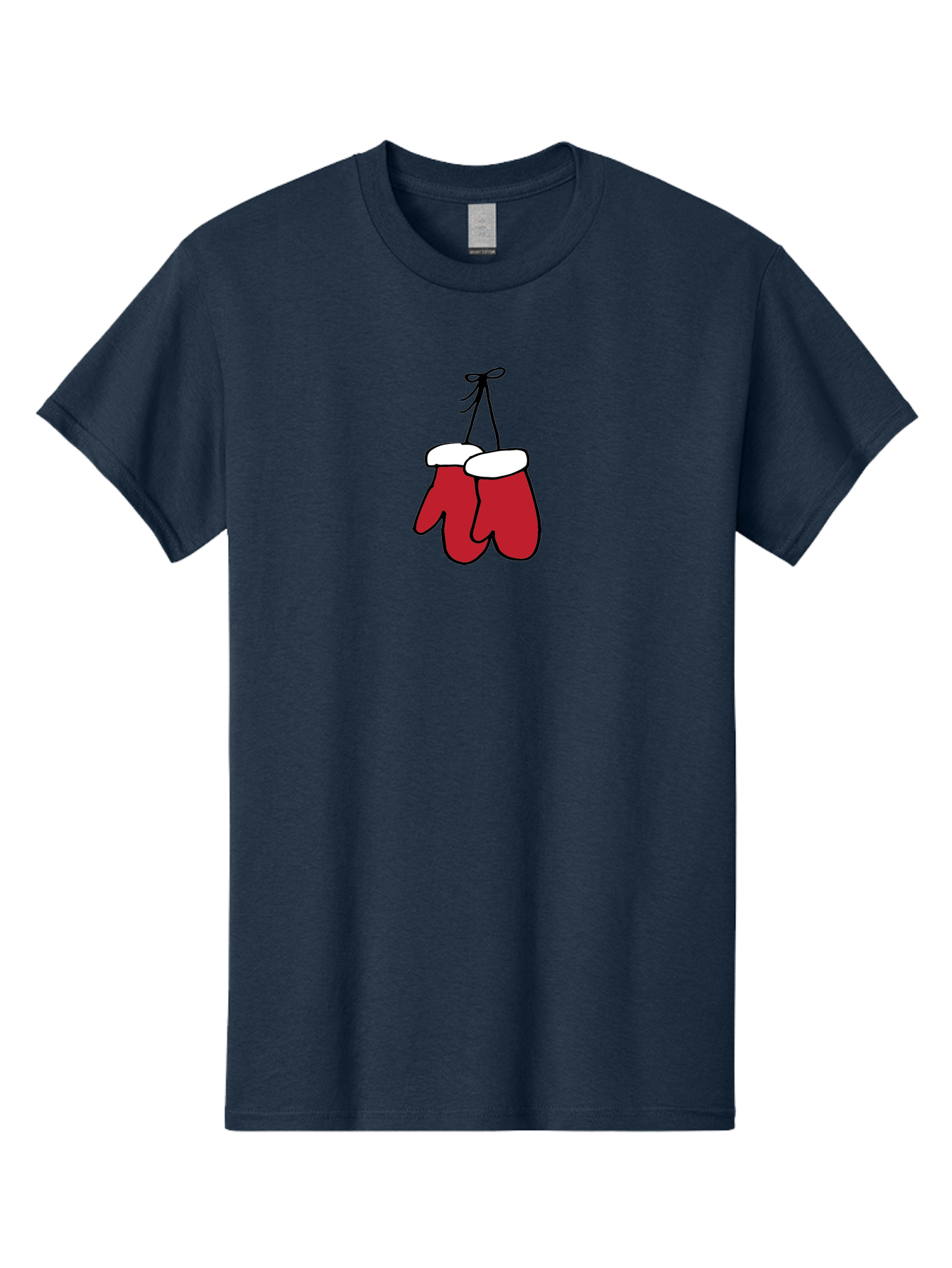Red-Christmas-Mitten Men'S Graphic Tee, 100% Cotton, Comfortable Casual Summer Wear, Machine Washable, Red Christmas Mittens, Hanging Mittens, Winter Accessories, Festive Gloves, Holiday Decorations, Cozy Winter Wear Aab072 19