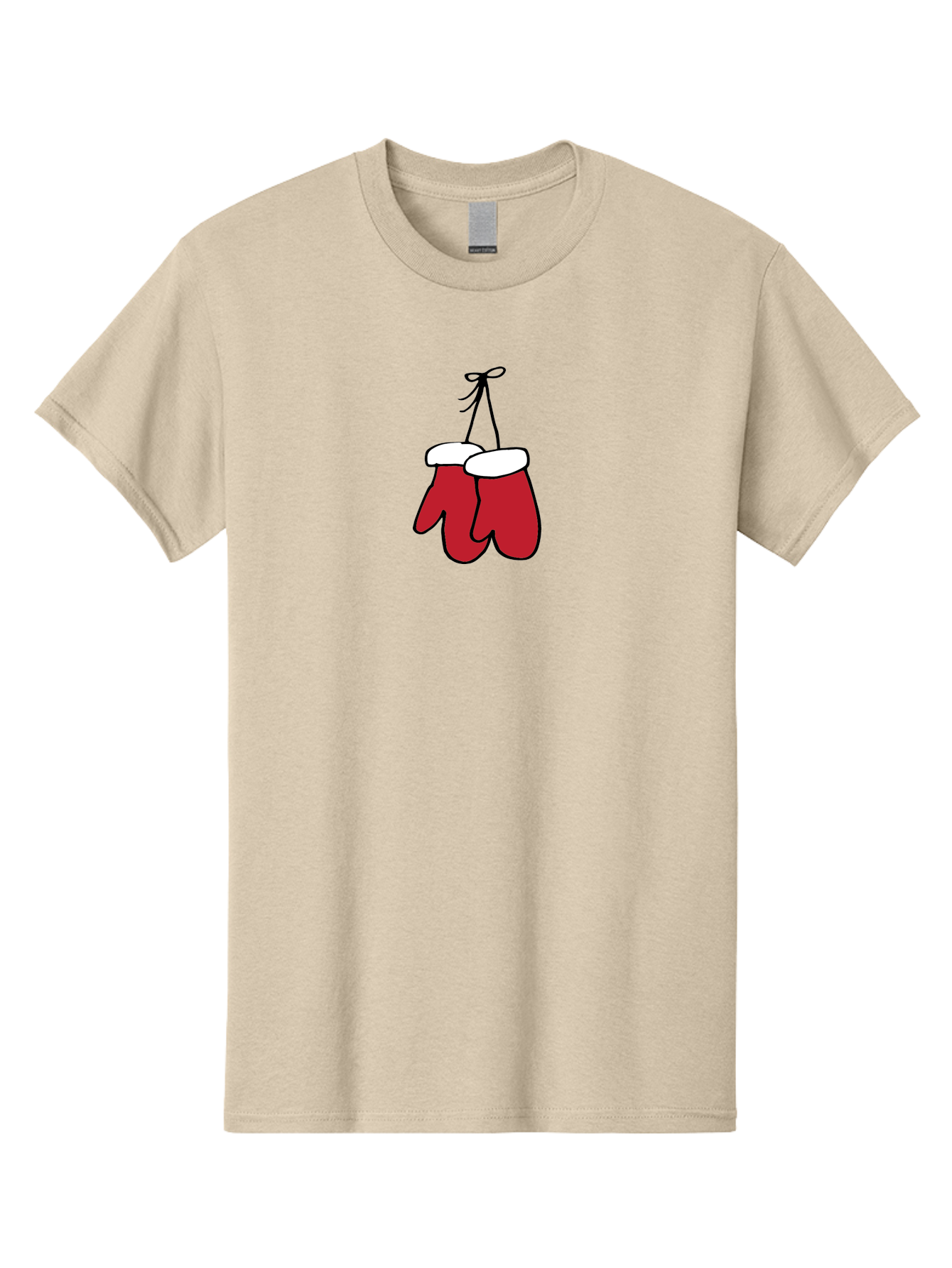 Red-Christmas-Mitten Men'S Graphic Tee, 100% Cotton, Comfortable Casual Summer Wear, Machine Washable, Red Christmas Mittens, Hanging Mittens, Winter Accessories, Festive Gloves, Holiday Decorations, Cozy Winter Wear Aab072 5