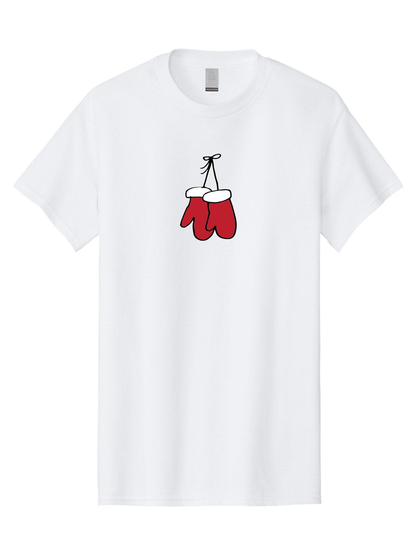 Red-Christmas-Mitten Men'S Graphic Tee, 100% Cotton, Comfortable Casual Summer Wear, Machine Washable, Red Christmas Mittens, Hanging Mittens, Winter Accessories, Festive Gloves, Holiday Decorations, Cozy Winter Wear Aab072