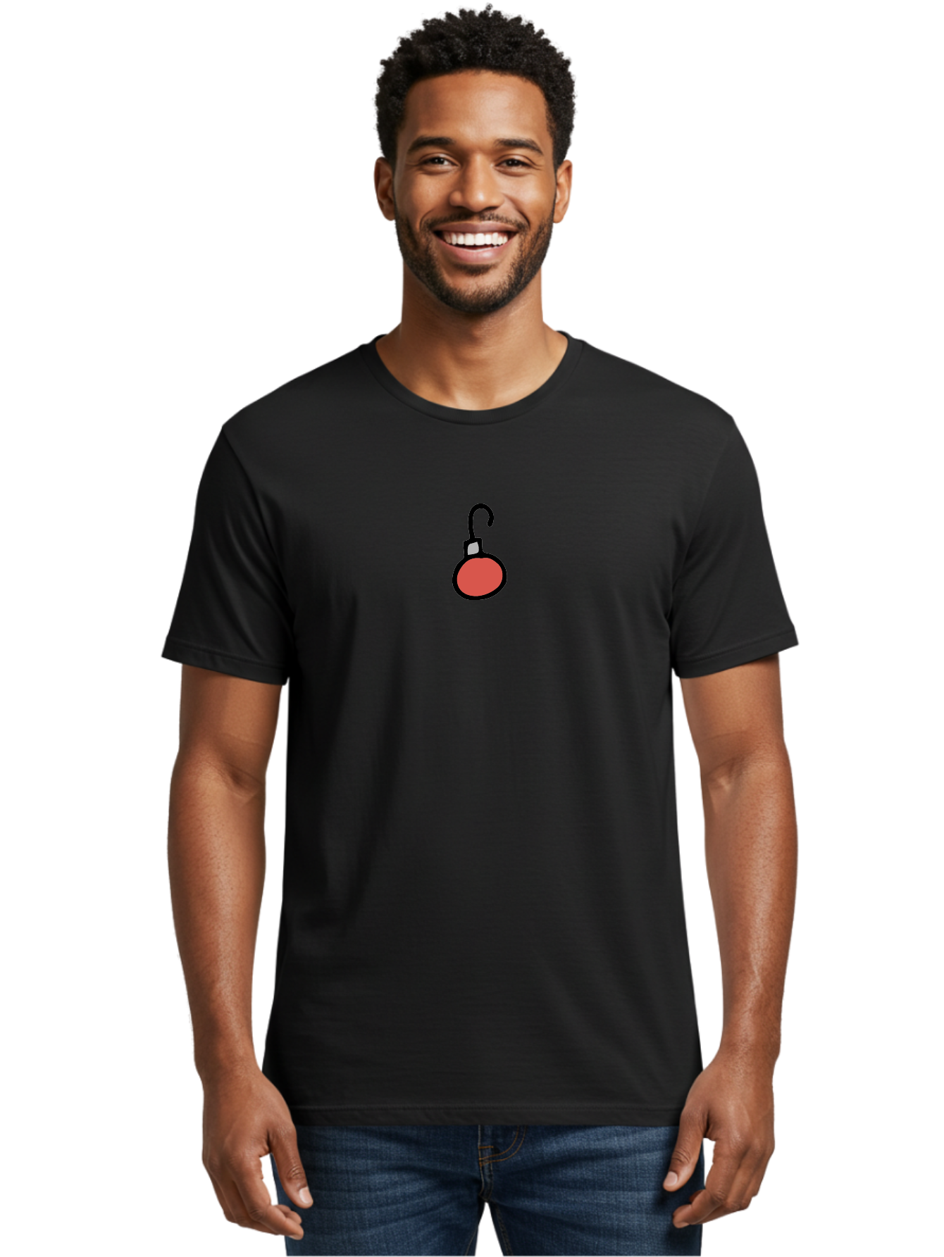 Red-Christmas-Ornament-1 Men'S Graphic Tee, 100% Cotton, Comfortable Casual Summer Wear, Machine Washable, Red Christmas Ornament, Festive Decoration, Holiday Decor, Christmas Tree Accessory, Simple Design, Minimalist Style, Aab073 24