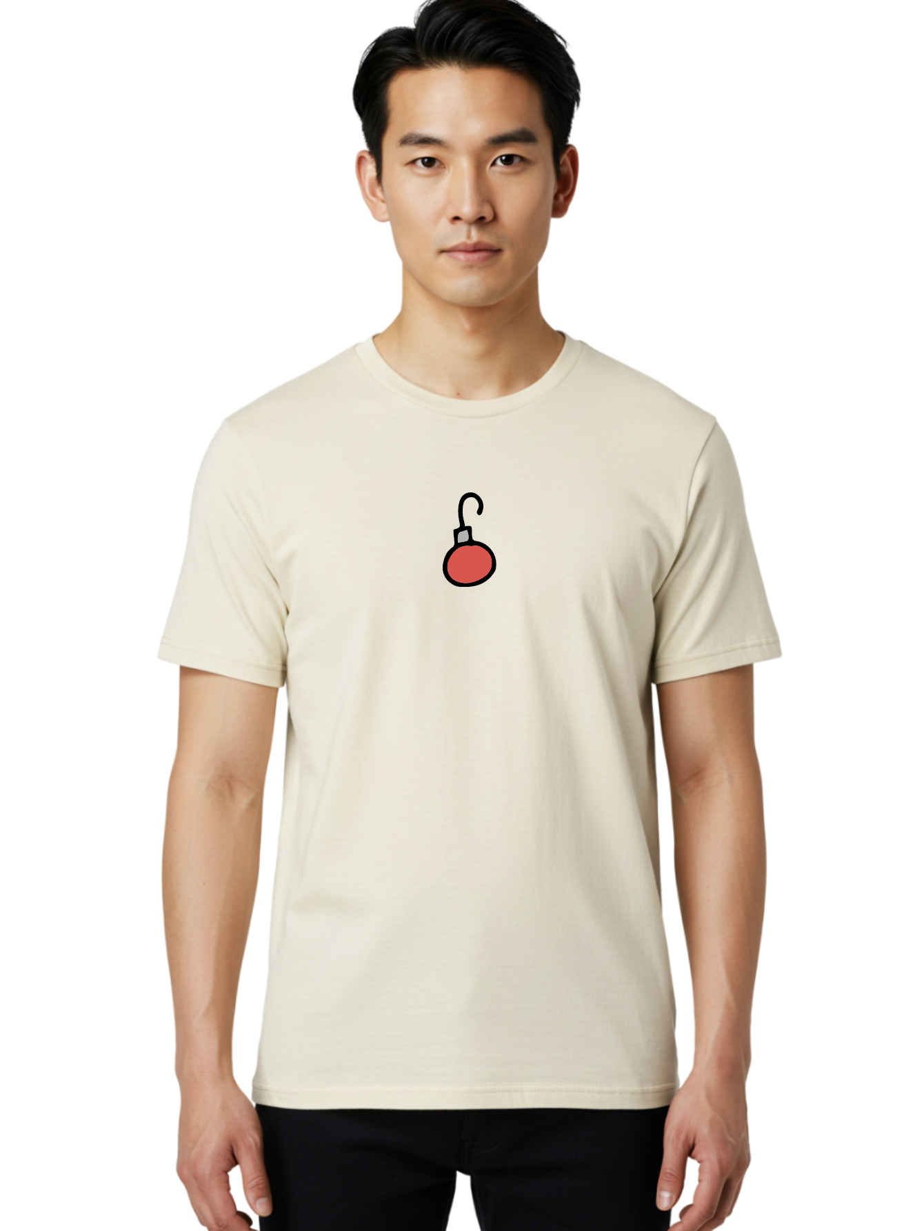 Red-Christmas-Ornament-1 Men'S Graphic Tee, 100% Cotton, Comfortable Casual Summer Wear, Machine Washable, Red Christmas Ornament, Festive Decoration, Holiday Decor, Christmas Tree Accessory, Simple Design, Minimalist Style, Aab073 10