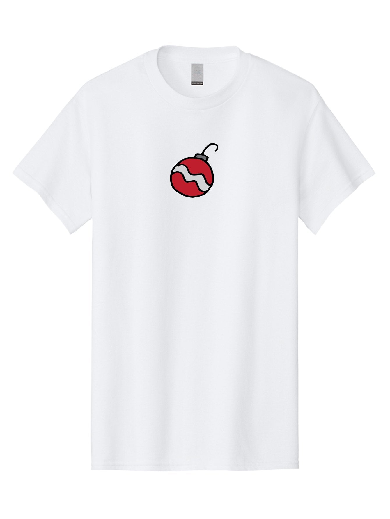 Red-Christmas-Ornament-3 Men'S Graphic Tee, 100% Cotton, Comfortable Casual Summer Wear, Machine Washable, Red Christmas Ornament, Holiday Decoration, Festive Symbol, Christmas Tree Decoration, Winter Wonderland, Merry Christmas, Aab075 8