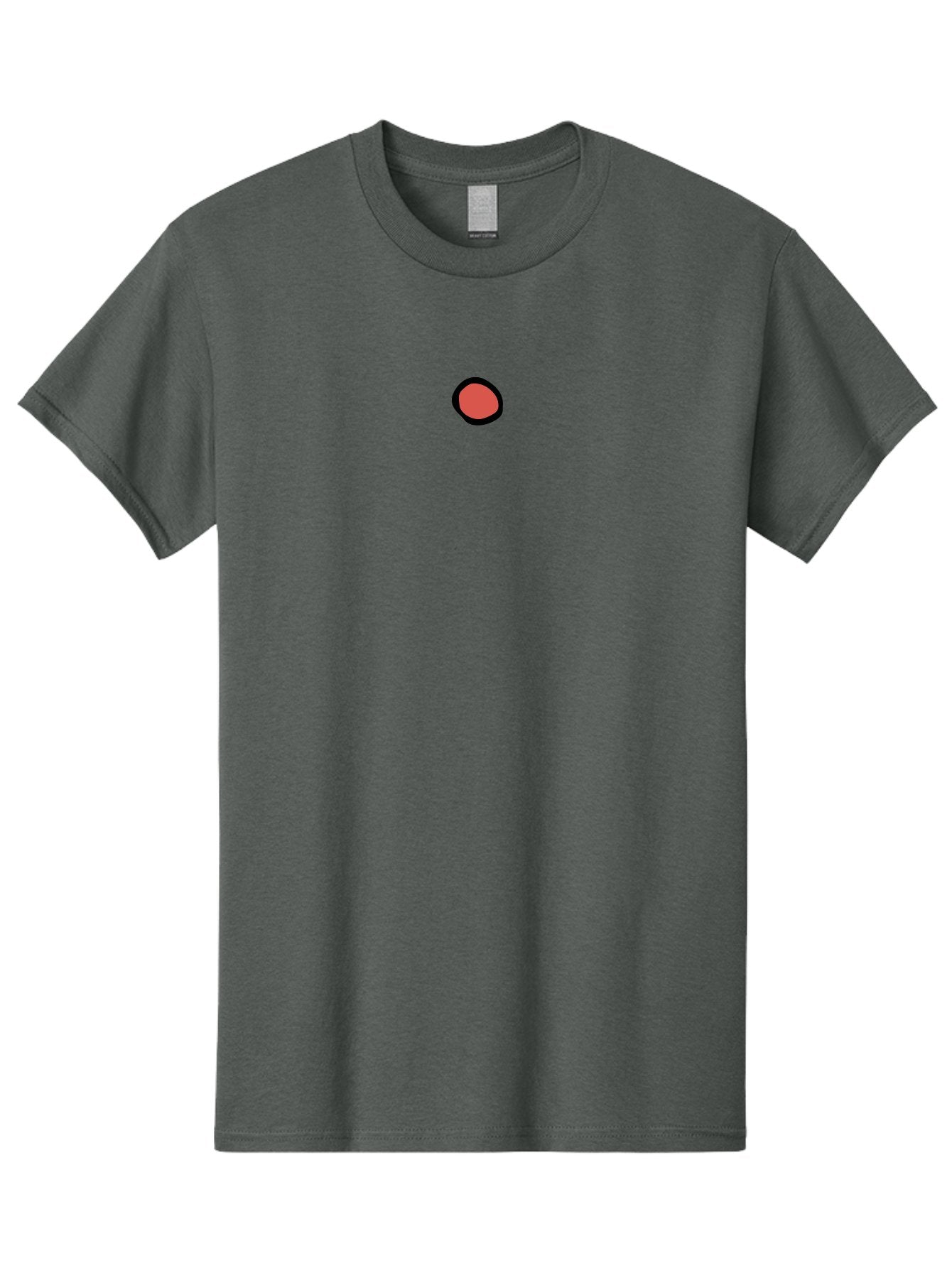 Red-Circle-1 Men'S Graphic Tee, 100% Cotton, Comfortable Casual Summer Wear, Machine Washable, Red Circle, Simple Graphic, Minimalist Design, Bold Color, Black Outline, Geometric Shape, Abstract Art, Modern Illustration Aab077