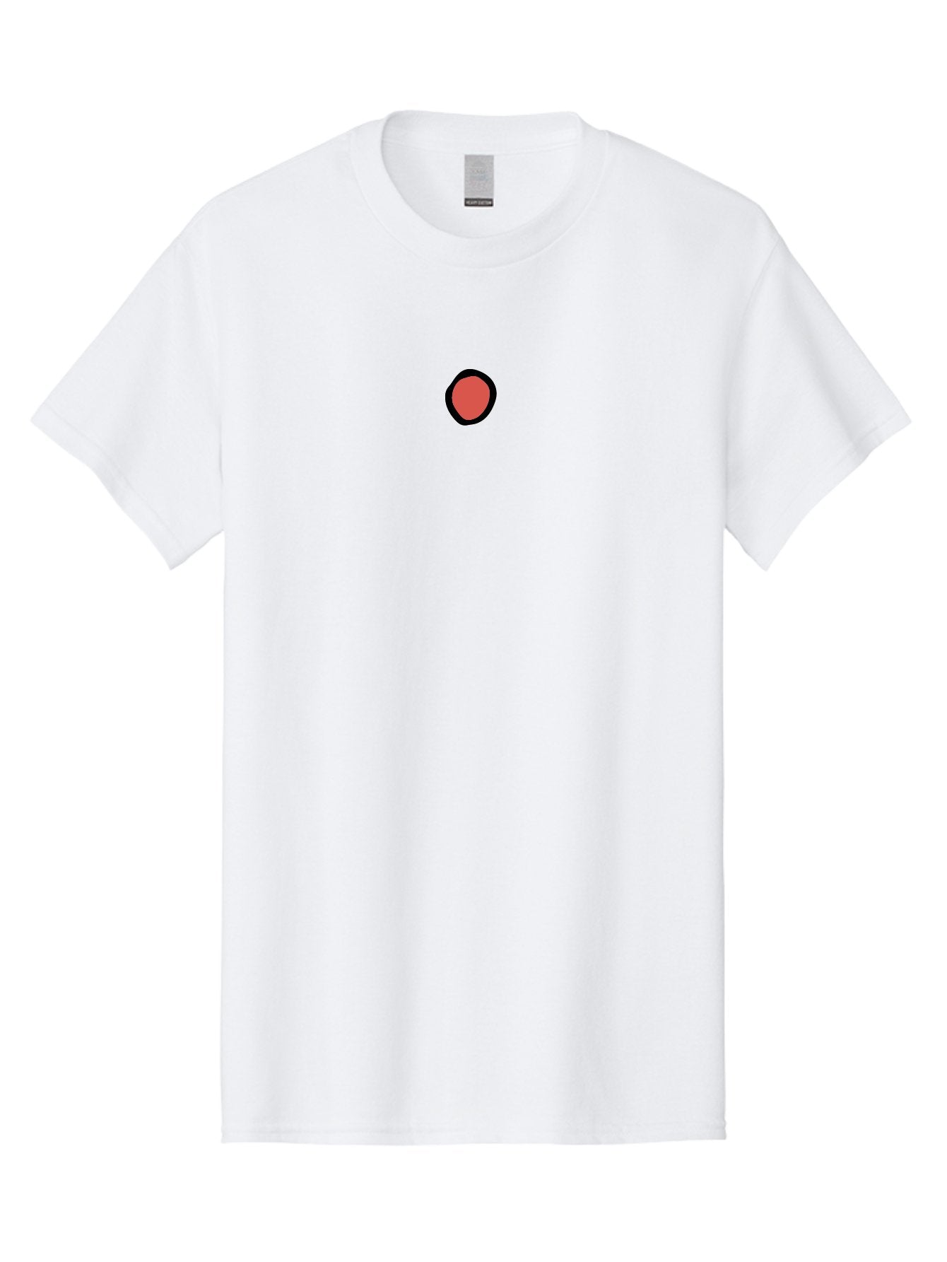 Red-Circle Men'S Graphic Tee, 100% Cotton, Comfortable Casual Summer Wear, Machine Washable, Red Circle, Black Outline, Simple Shape, Minimalist Design, Abstract Art, Geometric Figure, Bold Color Aab078