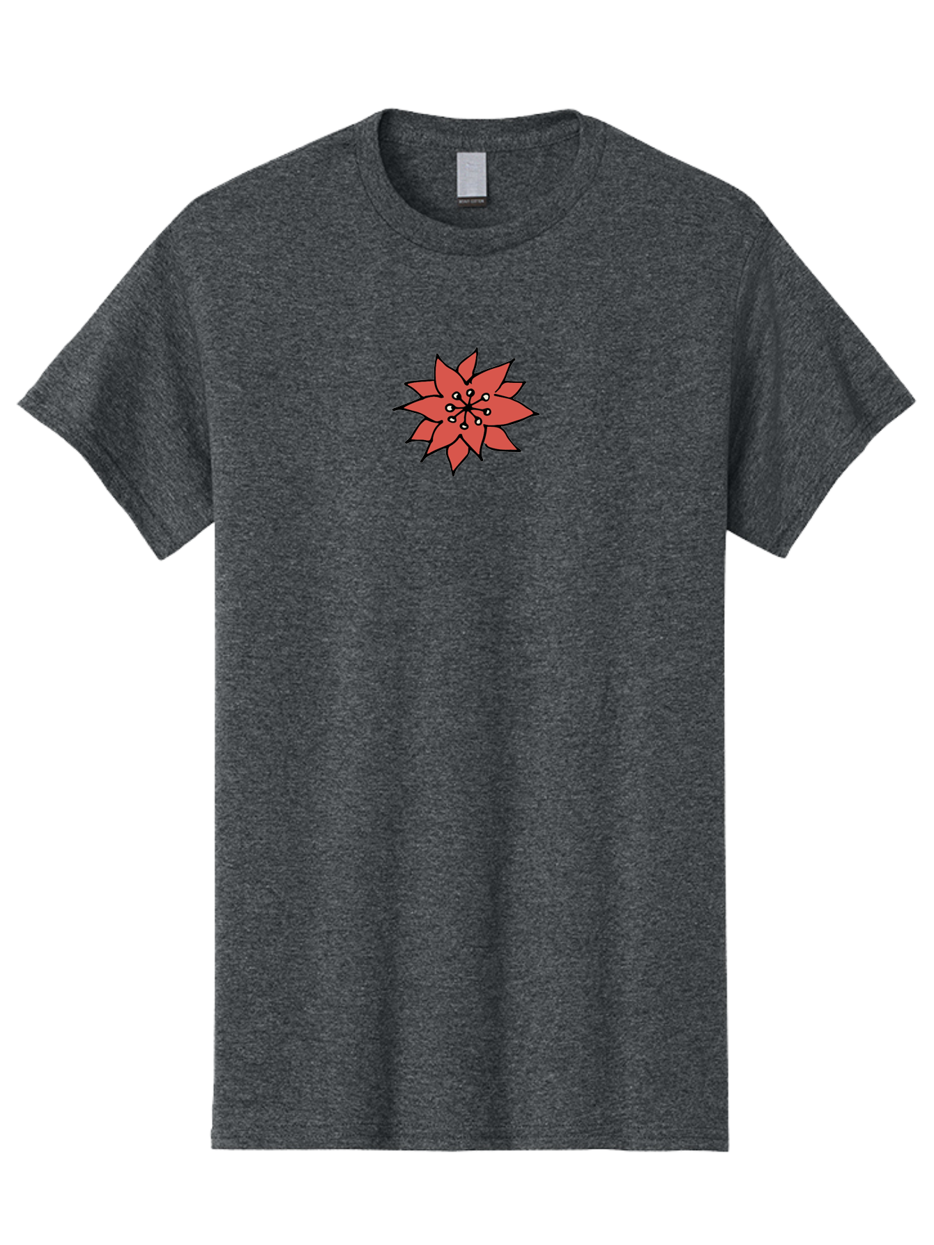 Red-Flower-1 Men'S Graphic Tee, 100% Cotton, Comfortable Casual Summer Wear, Machine Washable, Red Flower Illustration, Floral Design, Minimalist Art, Botanical Graphic, Simple Shapes, Stylized Bloom, Graphic Design Element Aab079 7